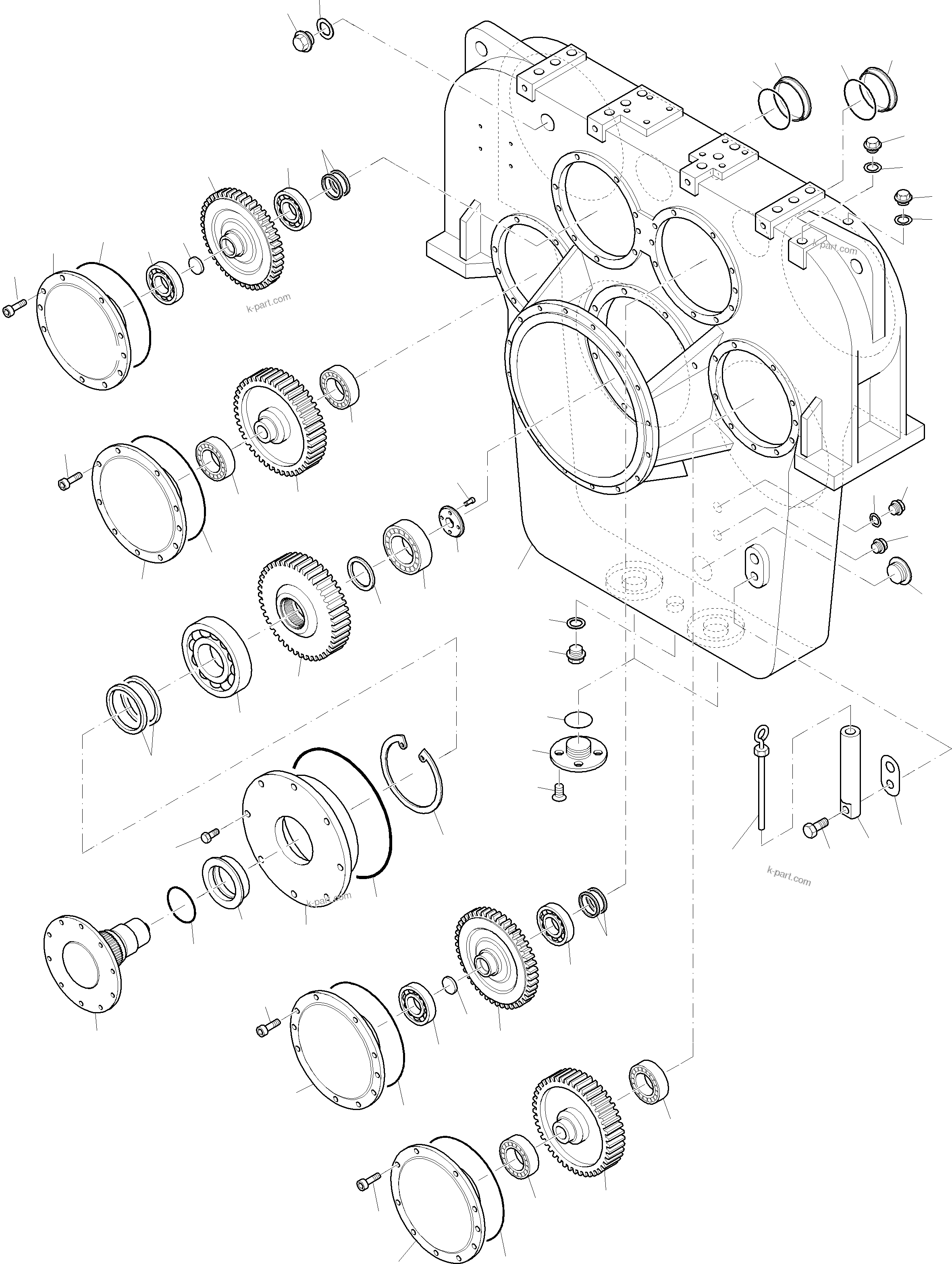 Komatsu parts book diagram for PC4000-6 S/N 08195: PUMP DISTRIBUTOR GEAR