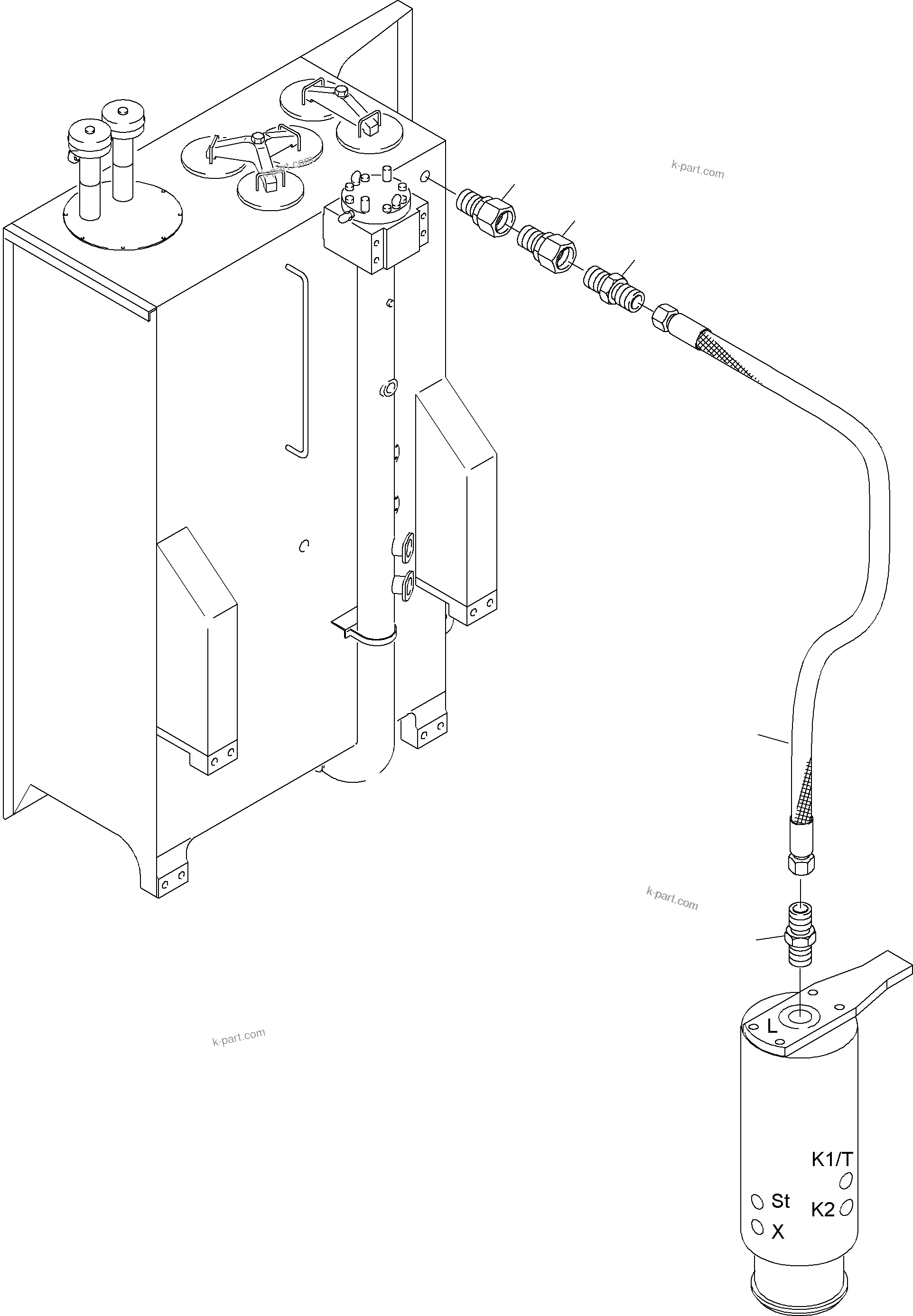 Komatsu parts book diagram for PC4000-6 S/N 08195: HYDRAULIC LINES, ROTARY JOINT