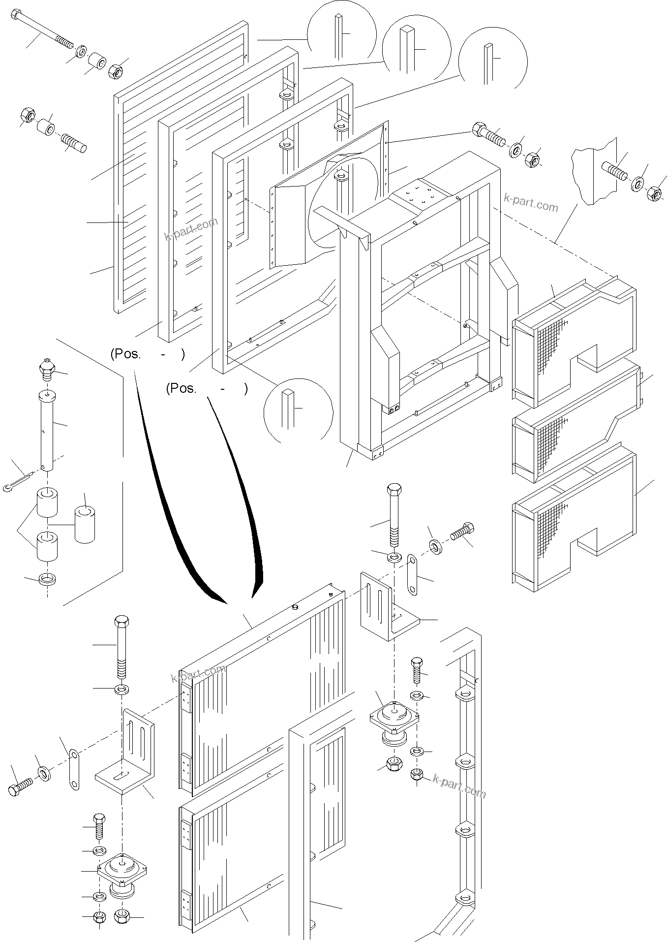 Komatsu parts book diagram for PC4000-6 S/N 08195: OIL COOLER SYSTEM