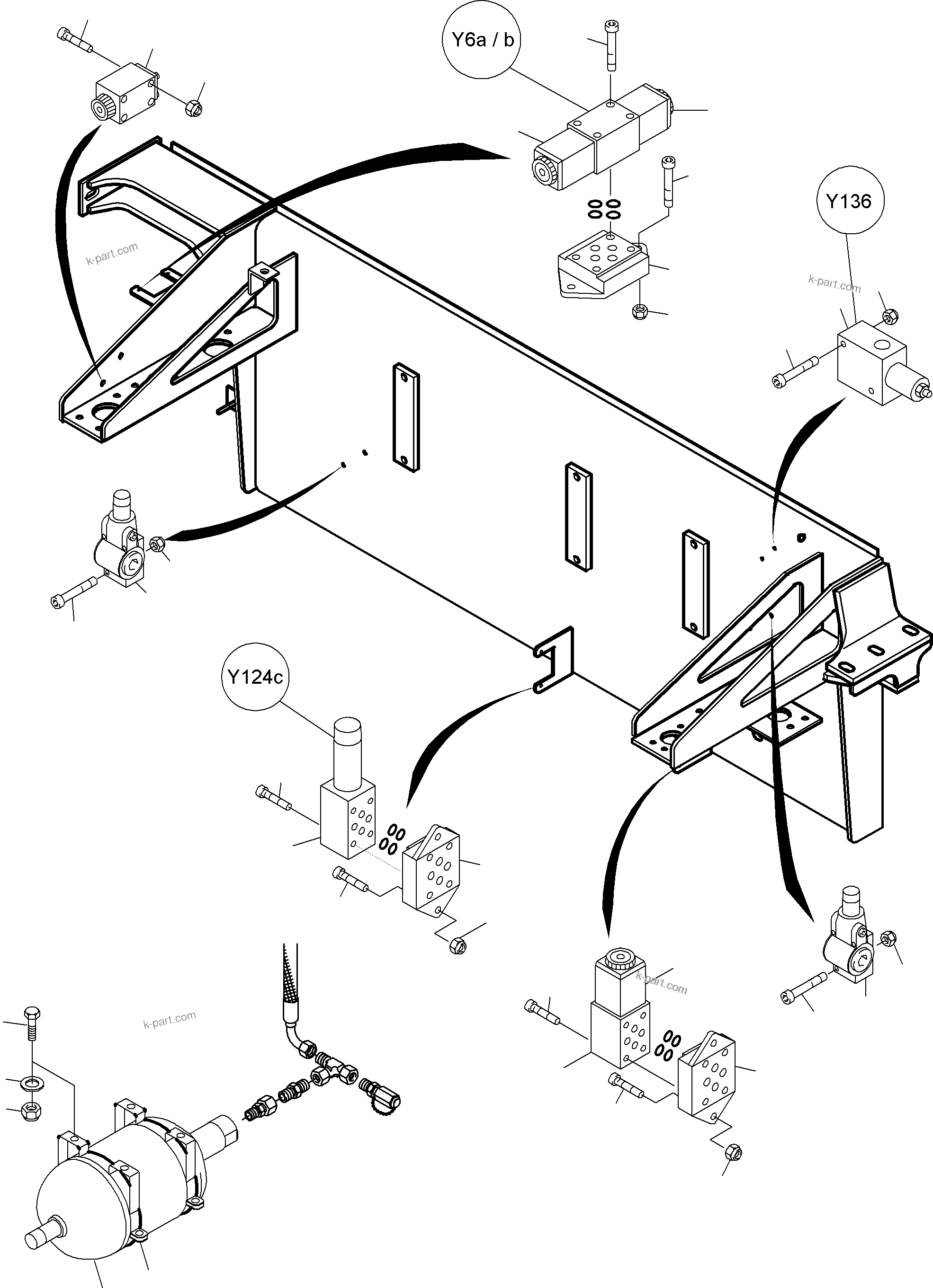Komatsu parts book diagram for PC4000-6 S/N 08195: CONTROL- AND FILTER PLATE