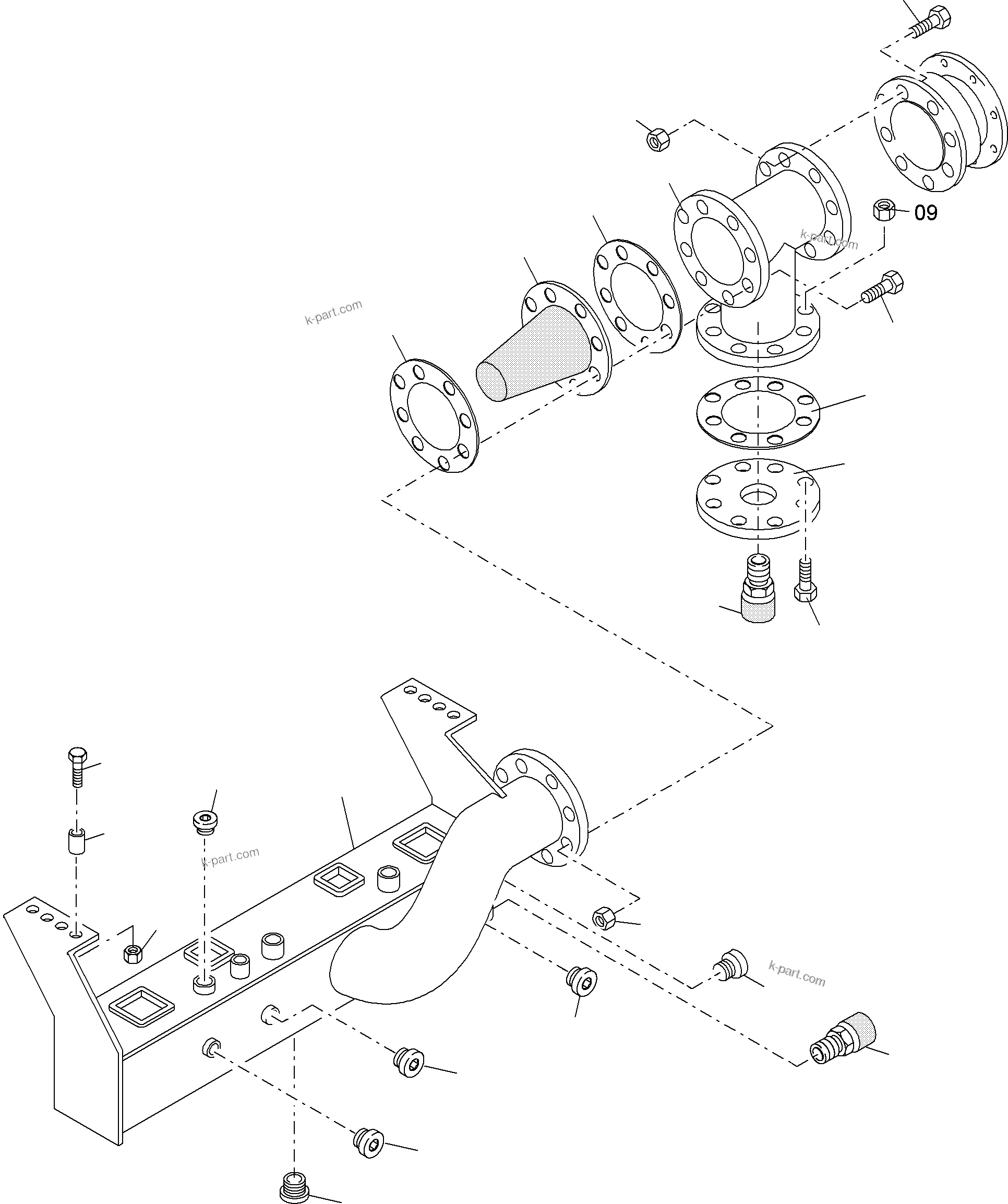 Komatsu parts book diagram for PC4000-6 S/N 08195: SUCTION TANK