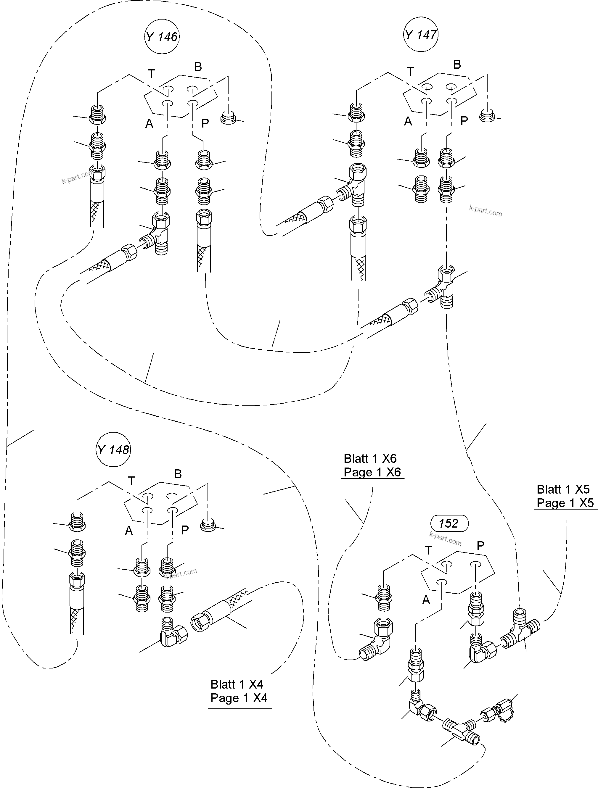 Komatsu parts book diagram for PC4000-6 S/N 08195: CONTROL- AND FILTER PLATE PIPING