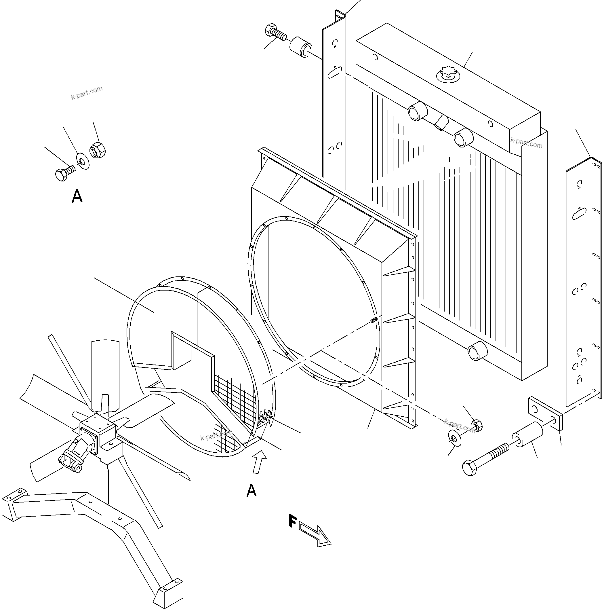 Komatsu parts book diagram for PC4000-6 S/N 08195: RADIATOR ARR.