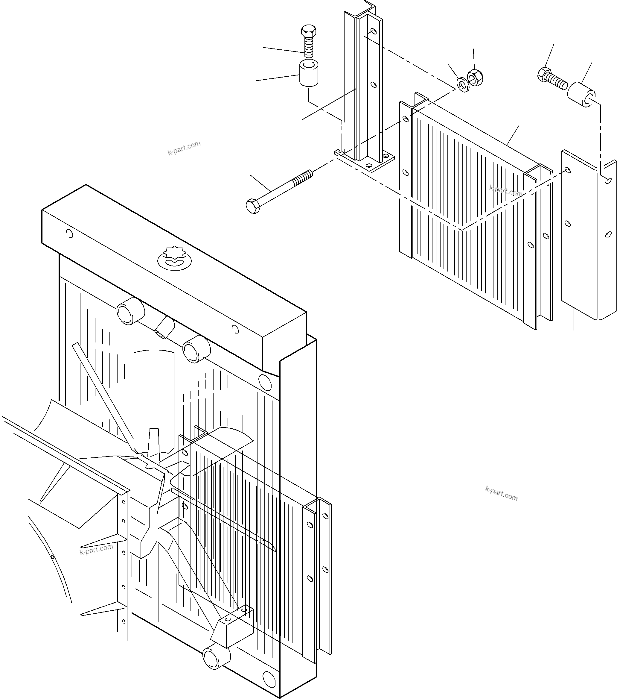 Komatsu parts book diagram for PC4000-6 S/N 08195: RADIATOR ARR.