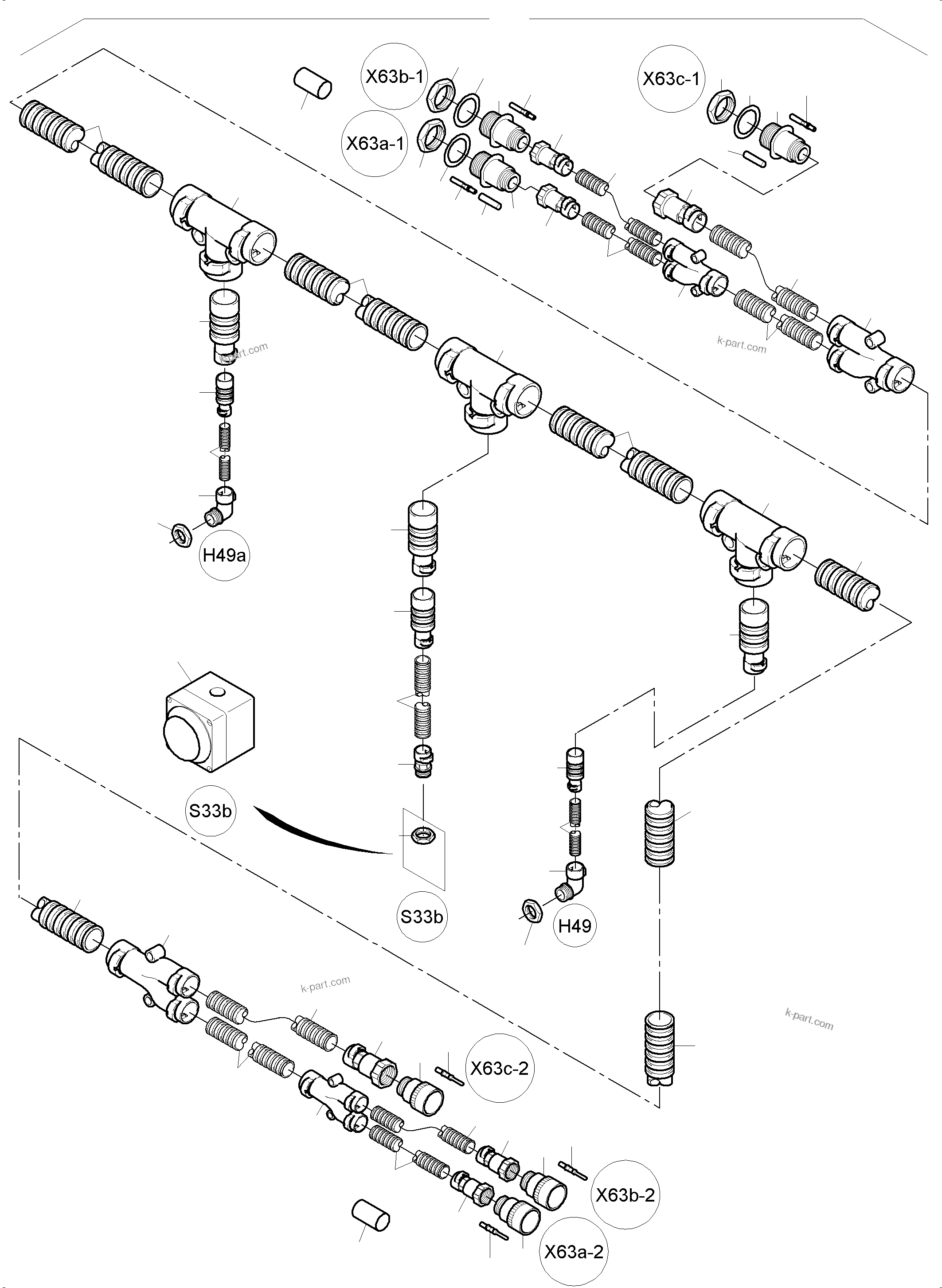Komatsu parts book diagram for PC4000-6 S/N 08195: CABLES - OIL TANK AND SWITCH - TRANSFUSING PUMP