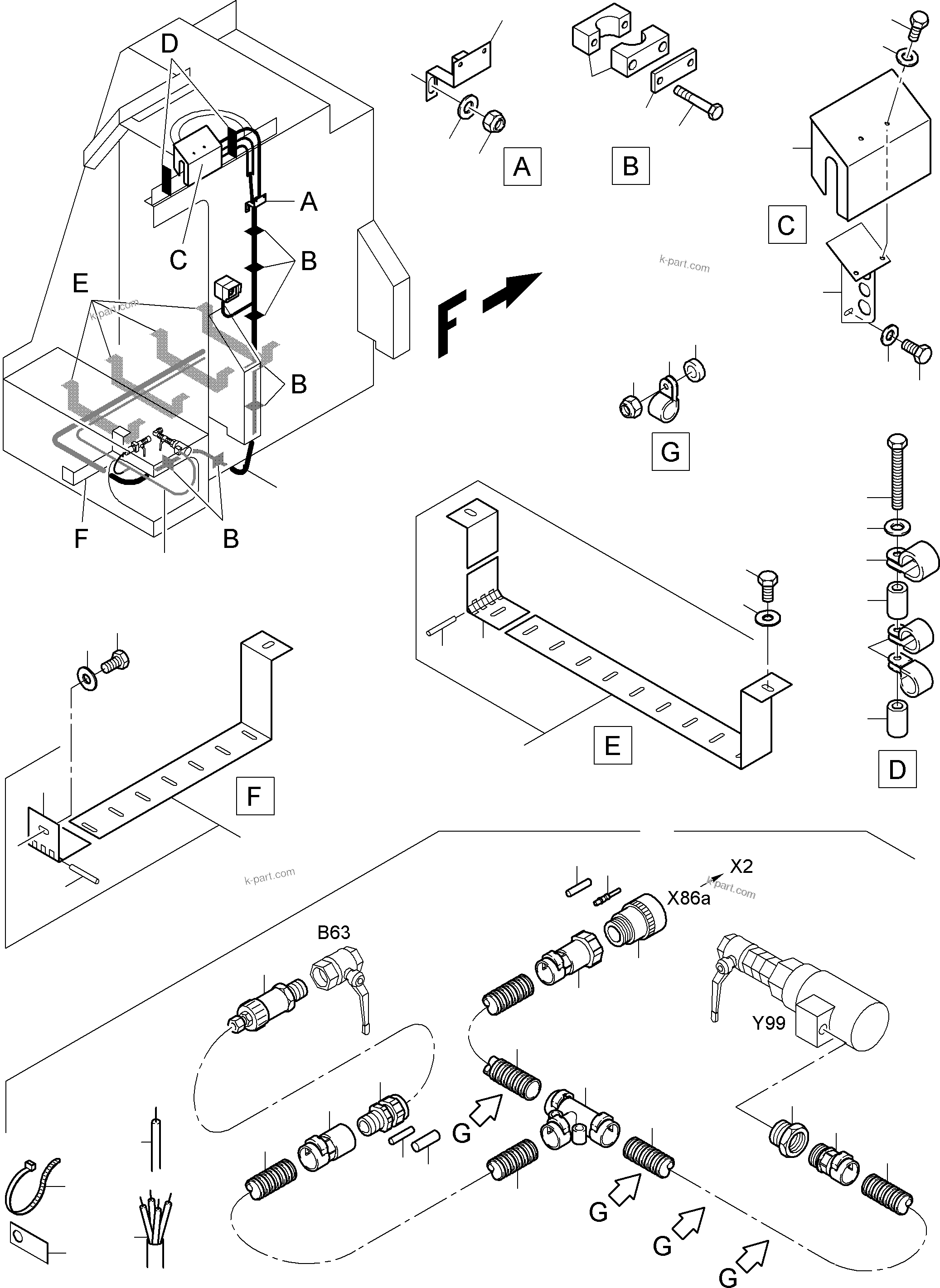 Komatsu parts book diagram for PC4000-6 S/N 08195: CABLES - TANK SENSOR