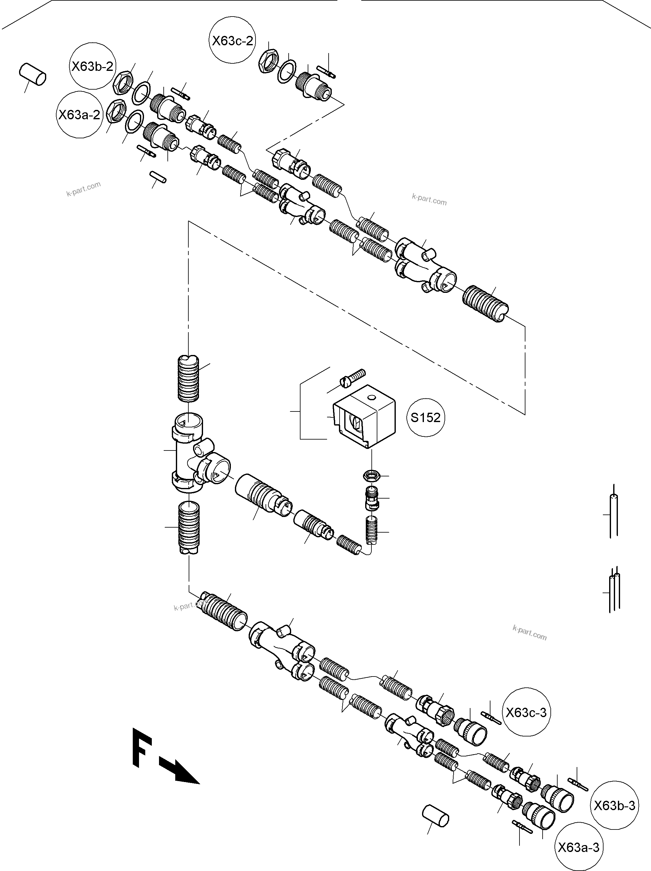 Komatsu parts book diagram for PC4000-6 S/N 08195: CABLES - TANK SENSOR