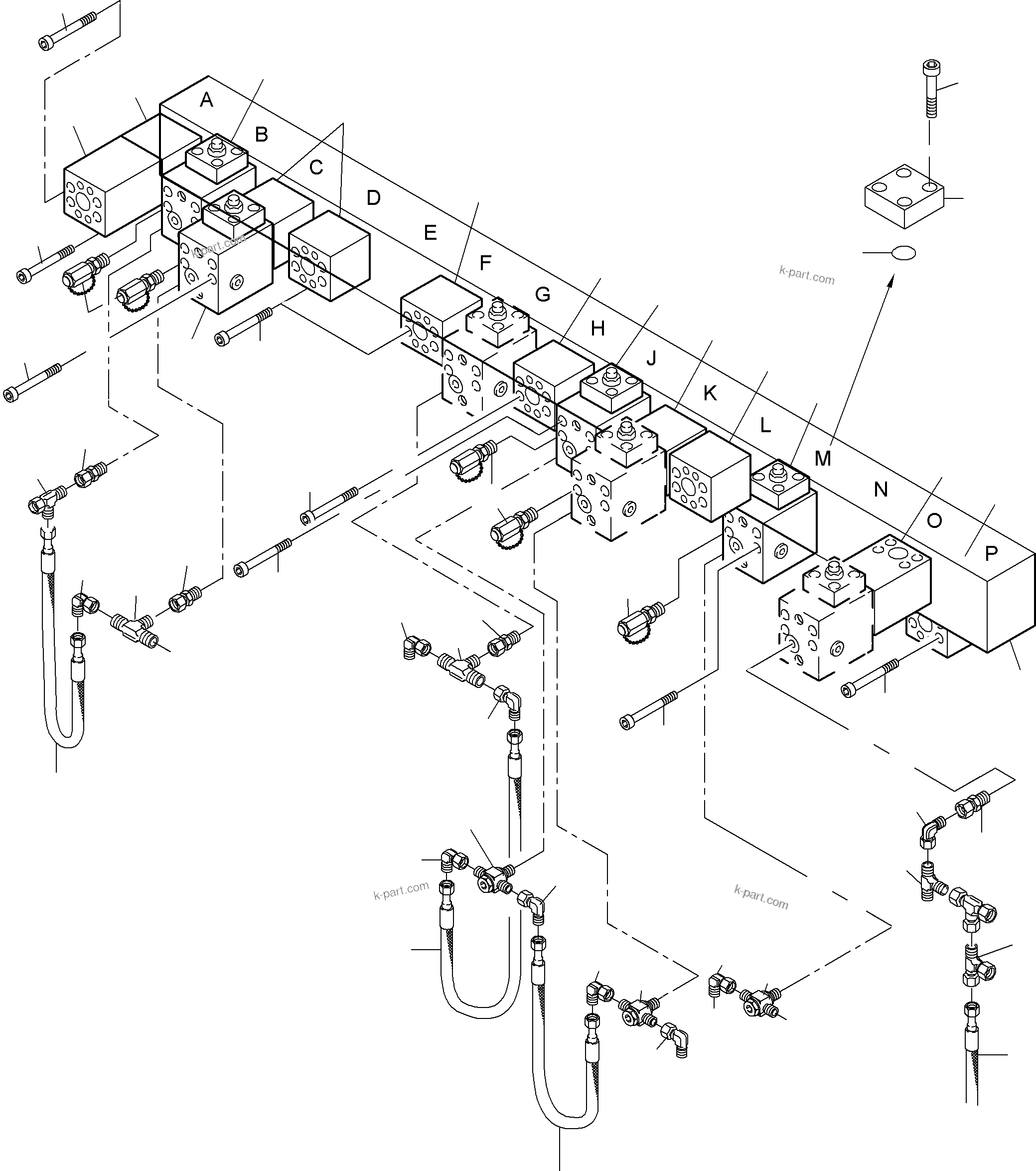 Komatsu parts book diagram for PC4000-6 S/N 08195: MAINFOLD