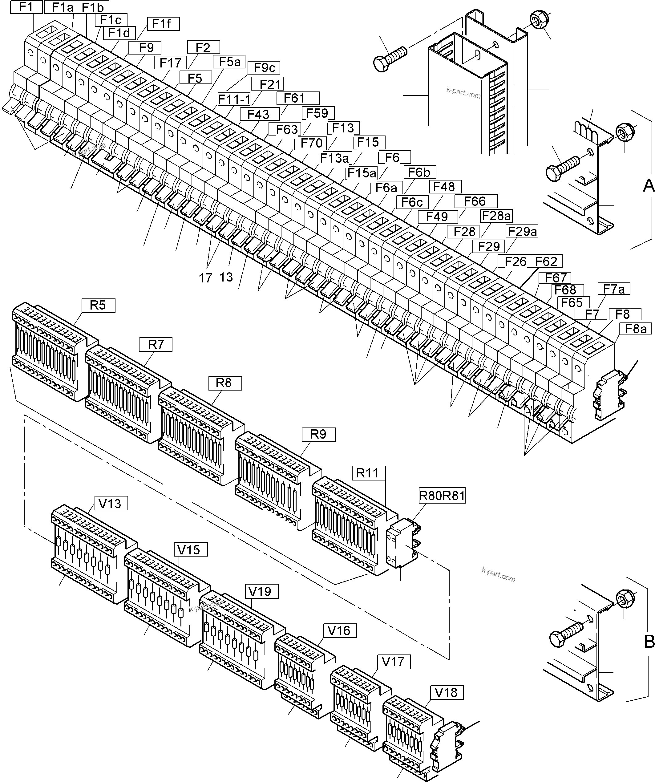 Komatsu parts book diagram for PC4000-6 S/N 08195: SWITCH FRAMING X2