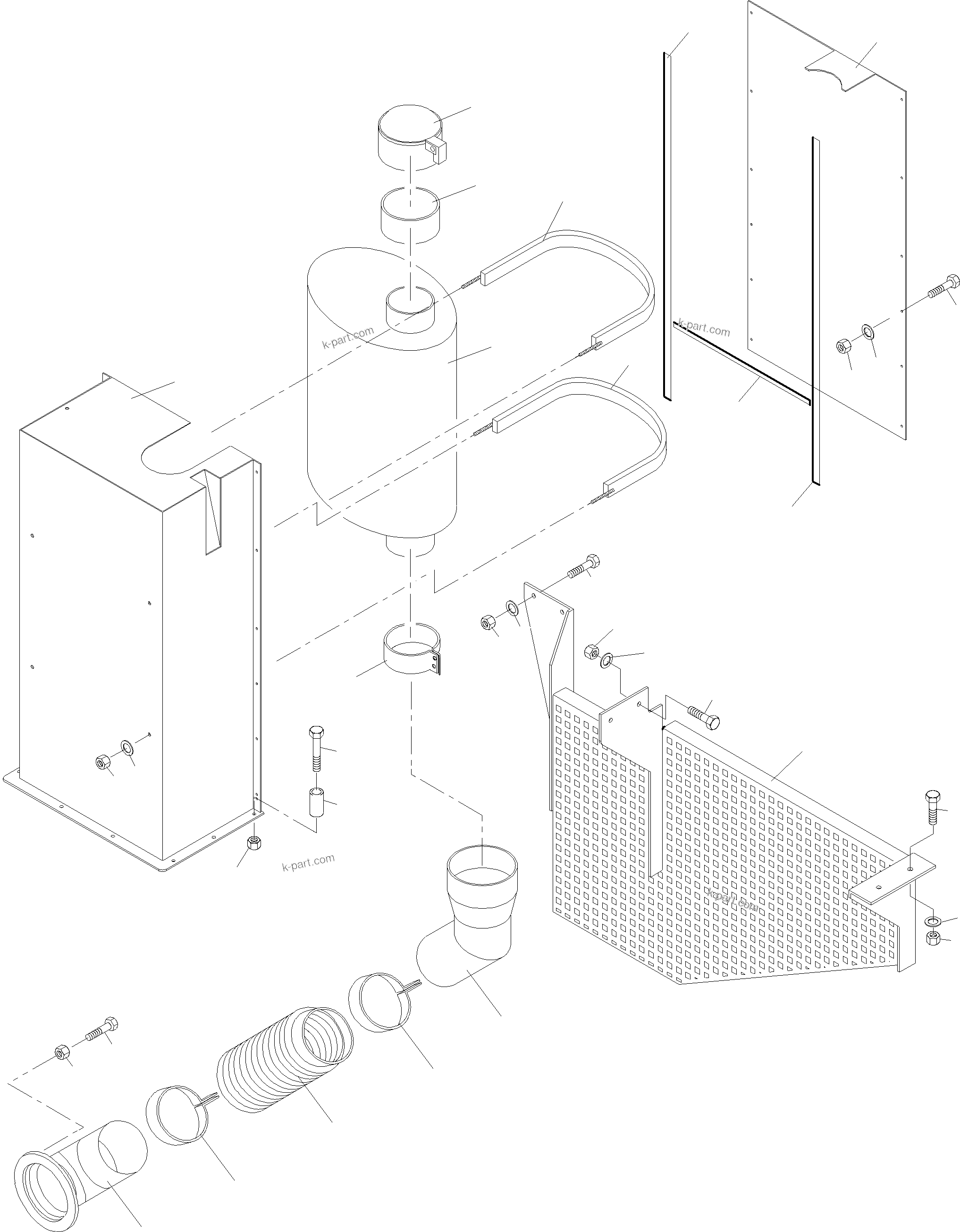 Komatsu parts book diagram for PC4000-6 S/N 08195: EXHAUST SYSTEM