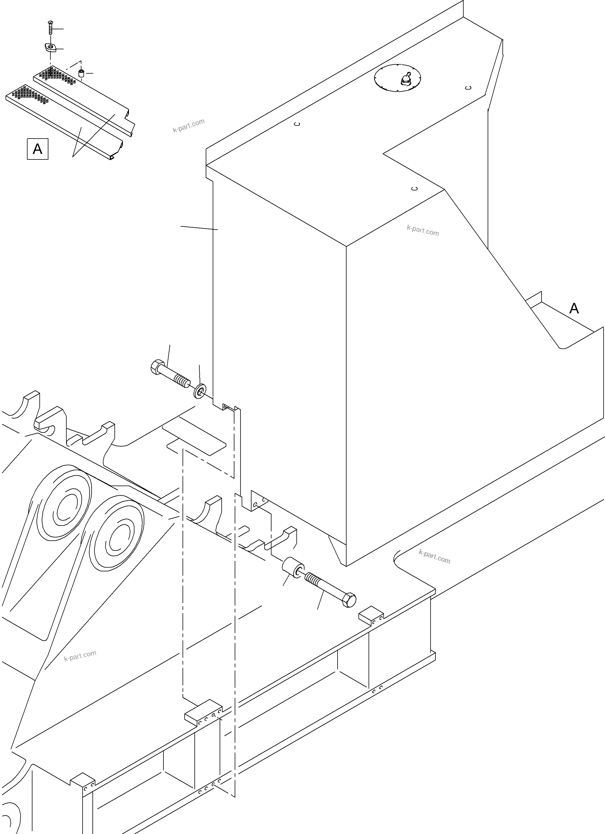 Komatsu parts book diagram for PC4000-6 S/N 08195: FUEL TANK