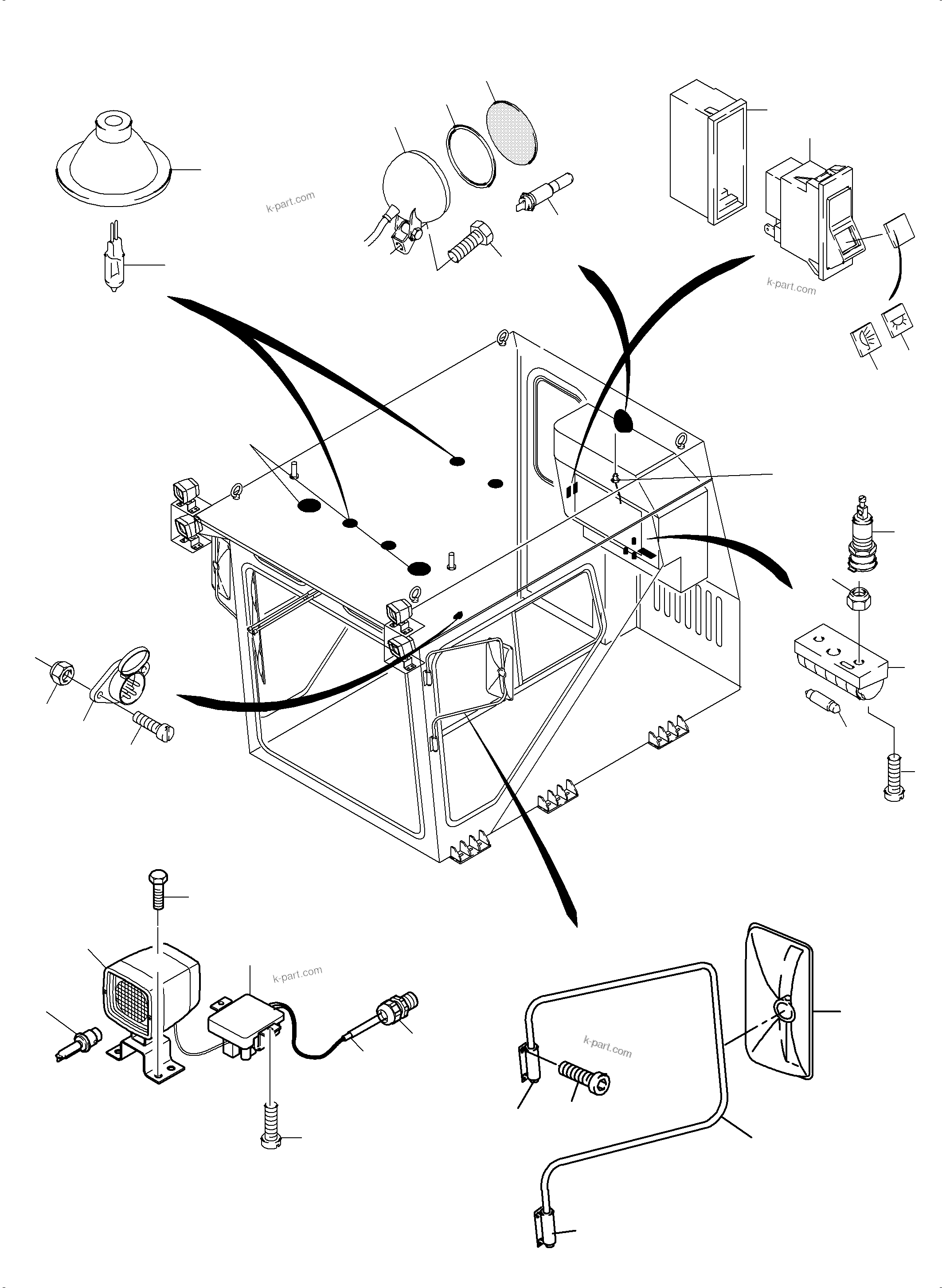 Komatsu parts book diagram for PC4000-6 S/N 08195: OPERATOR'S CAB