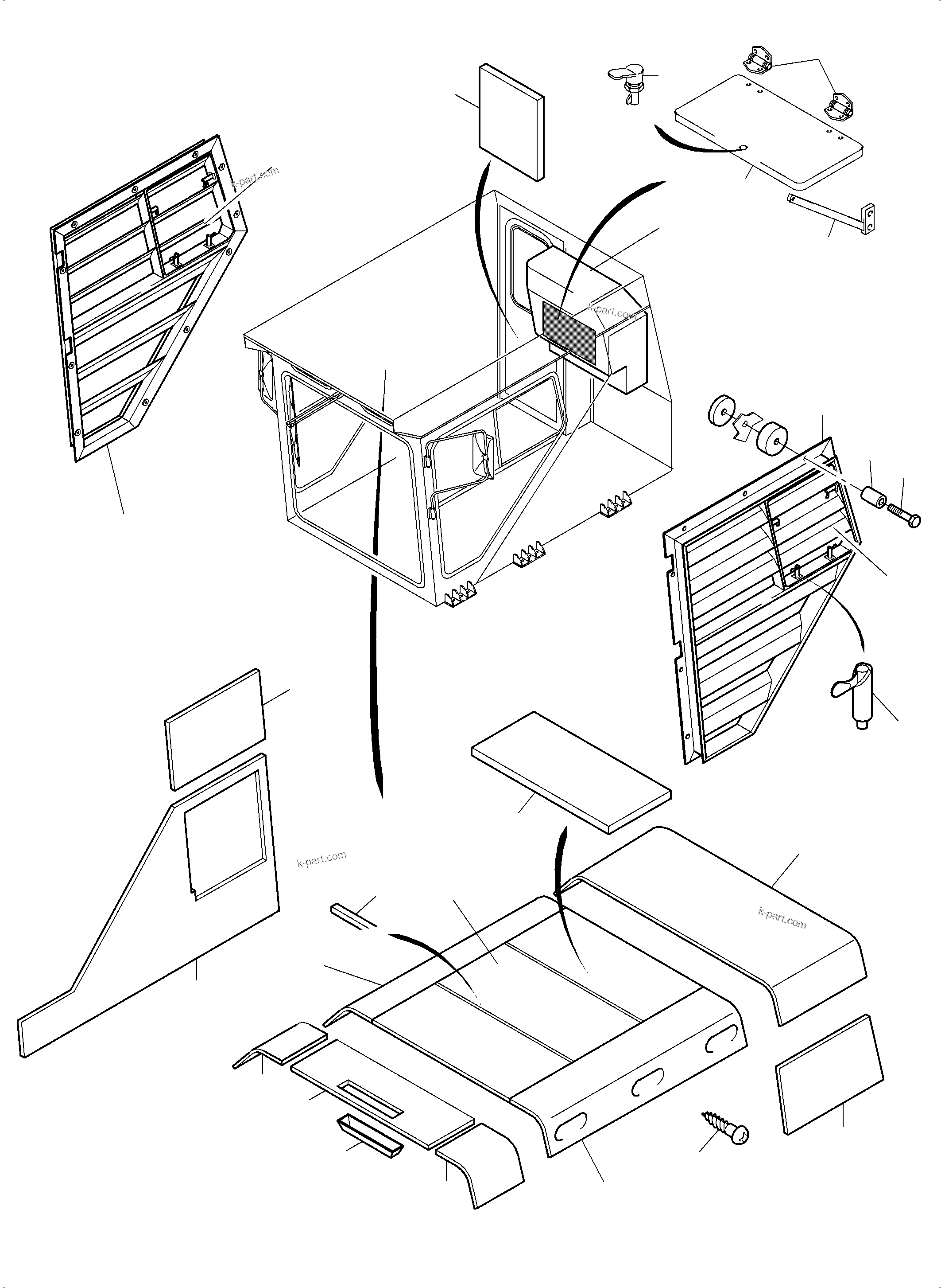 Komatsu parts book diagram for PC4000-6 S/N 08195: OPERATOR'S CAB