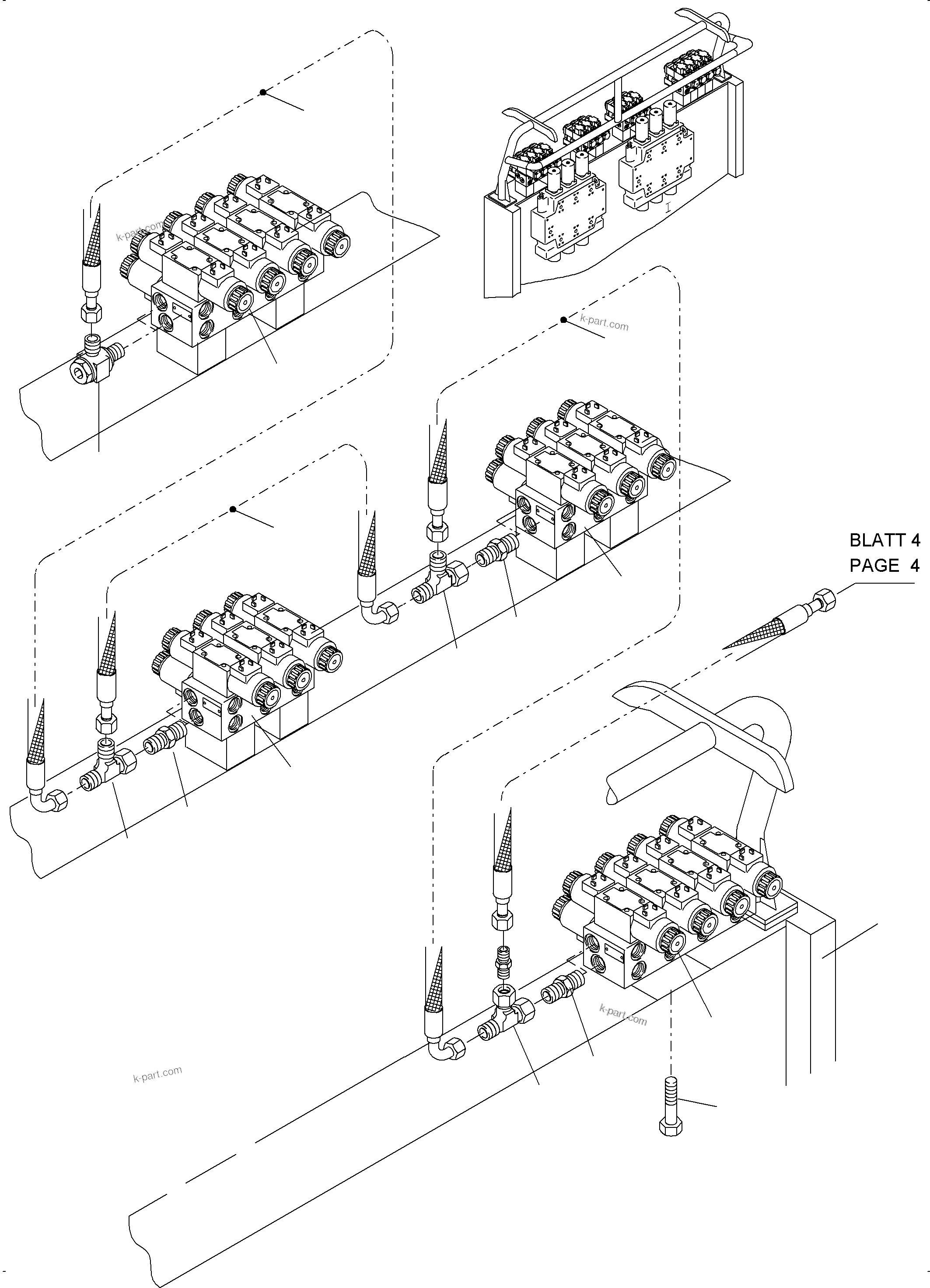 Komatsu parts book diagram for PC4000-6 S/N 08195: REMOT CONTROL MAINFOLD ARR.