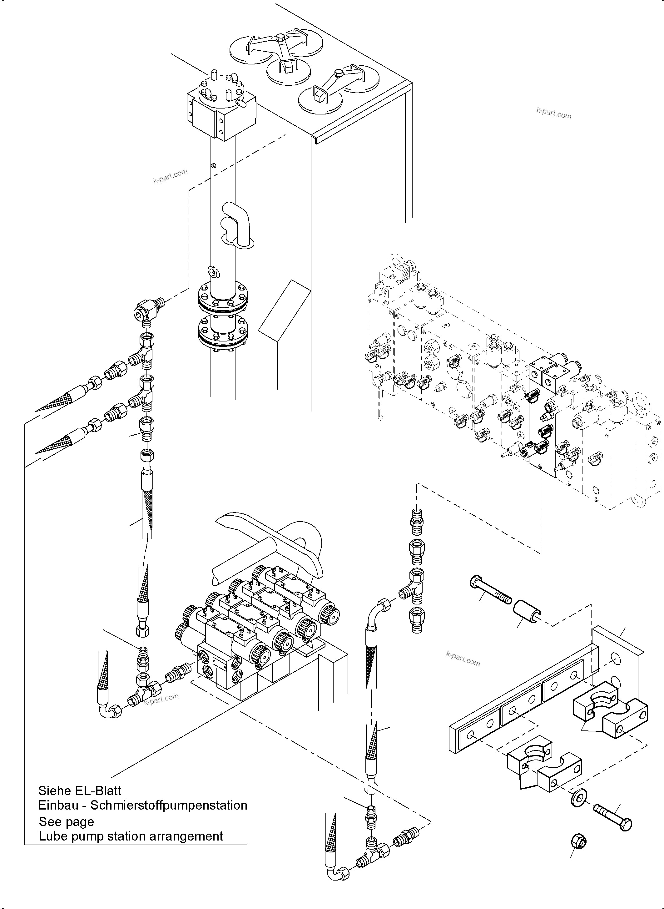 Komatsu parts book diagram for PC4000-6 S/N 08195: REMOT CONTROL MAINFOLD ARR.