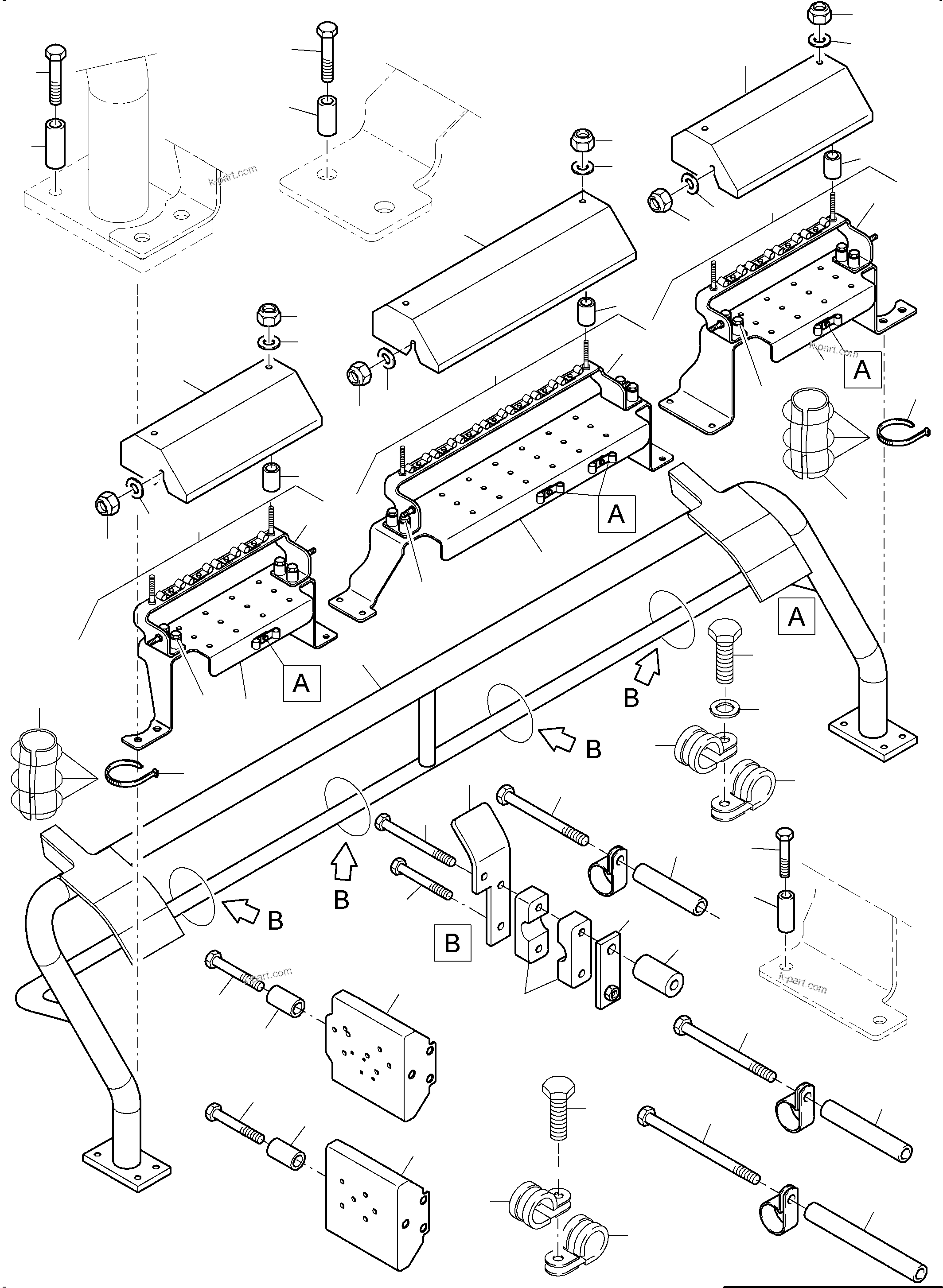 Komatsu parts book diagram for PC4000-6 S/N 08195: REMOT CONTROL MAINFOLD ARR.