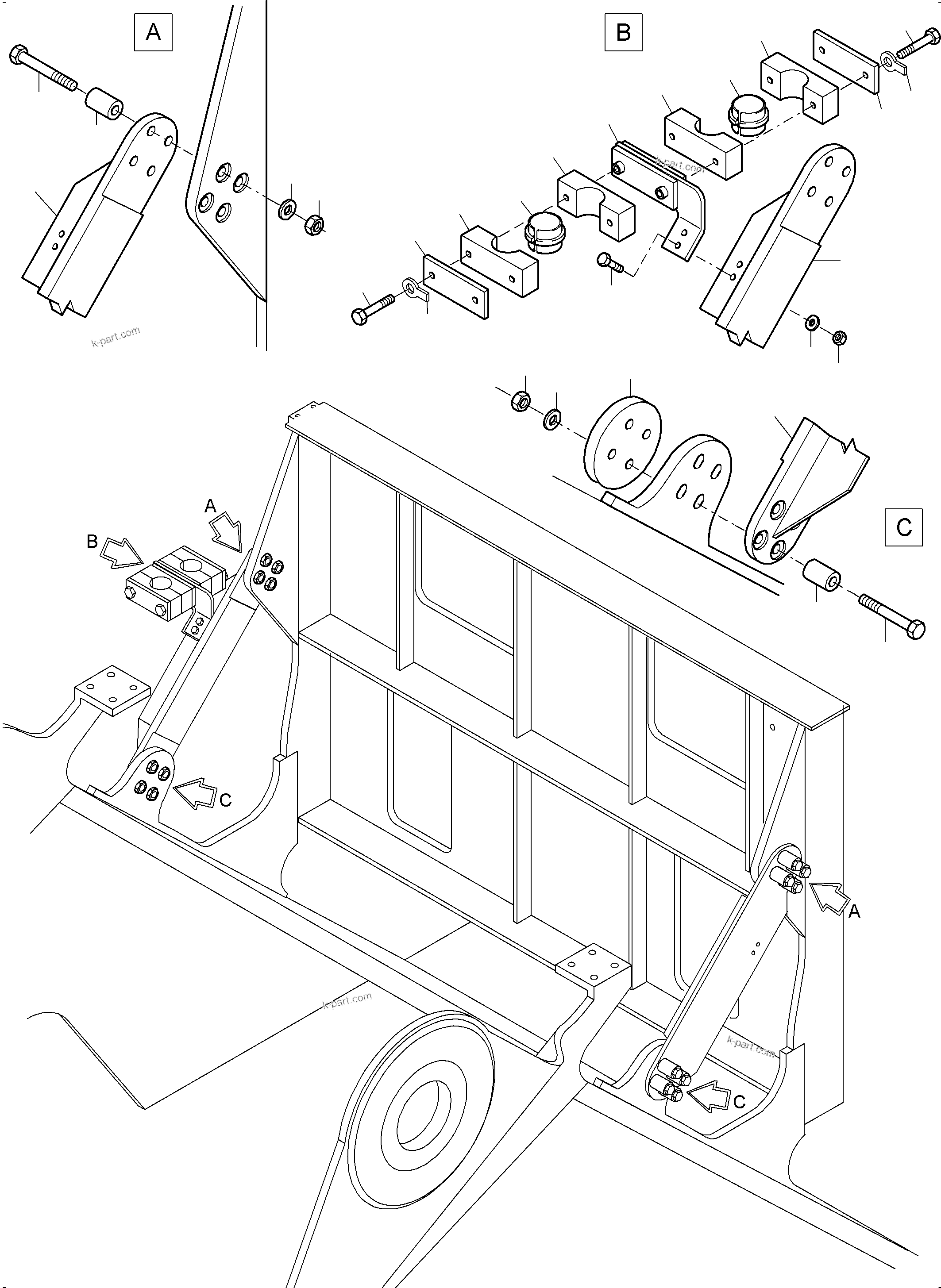 Komatsu parts book diagram for PC4000-6 S/N 08195: MODIFICATION SUPPORT CONTROL UNIT