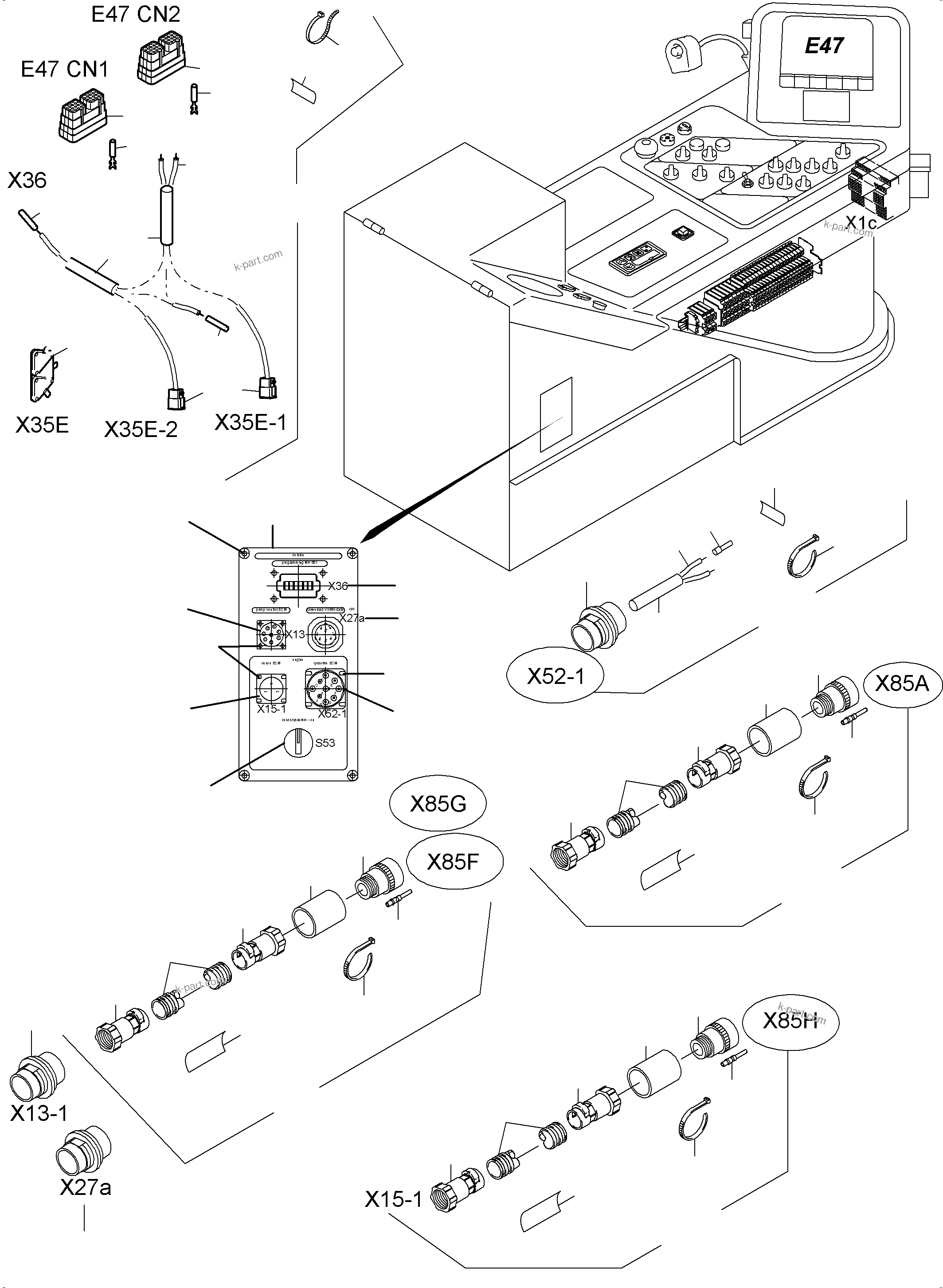 Komatsu parts book diagram for PC4000-6 S/N 08195: OPERATION PANEL