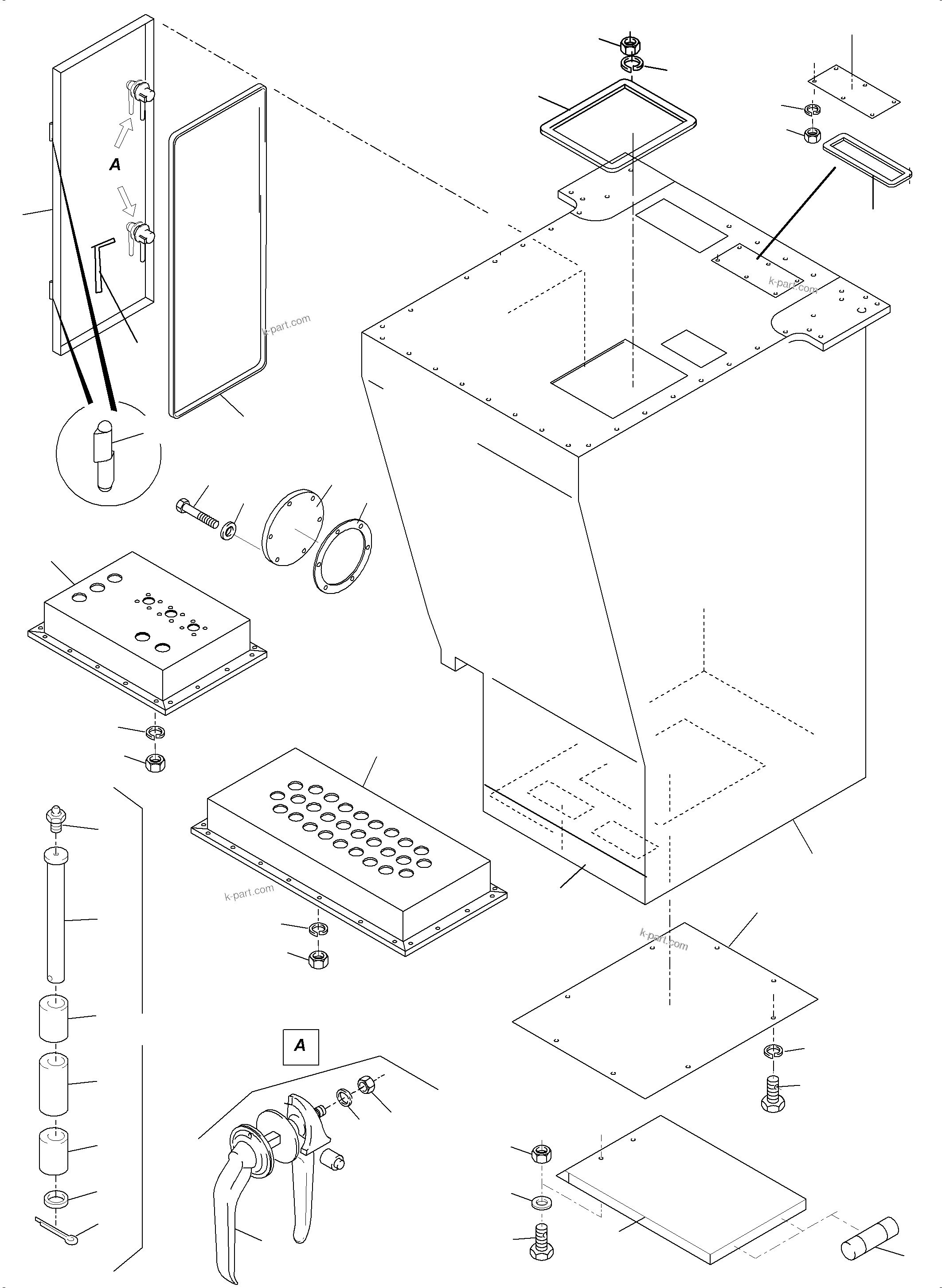 Komatsu parts book diagram for PC4000-6 S/N 08195: CAB SUPPORT ARR.
