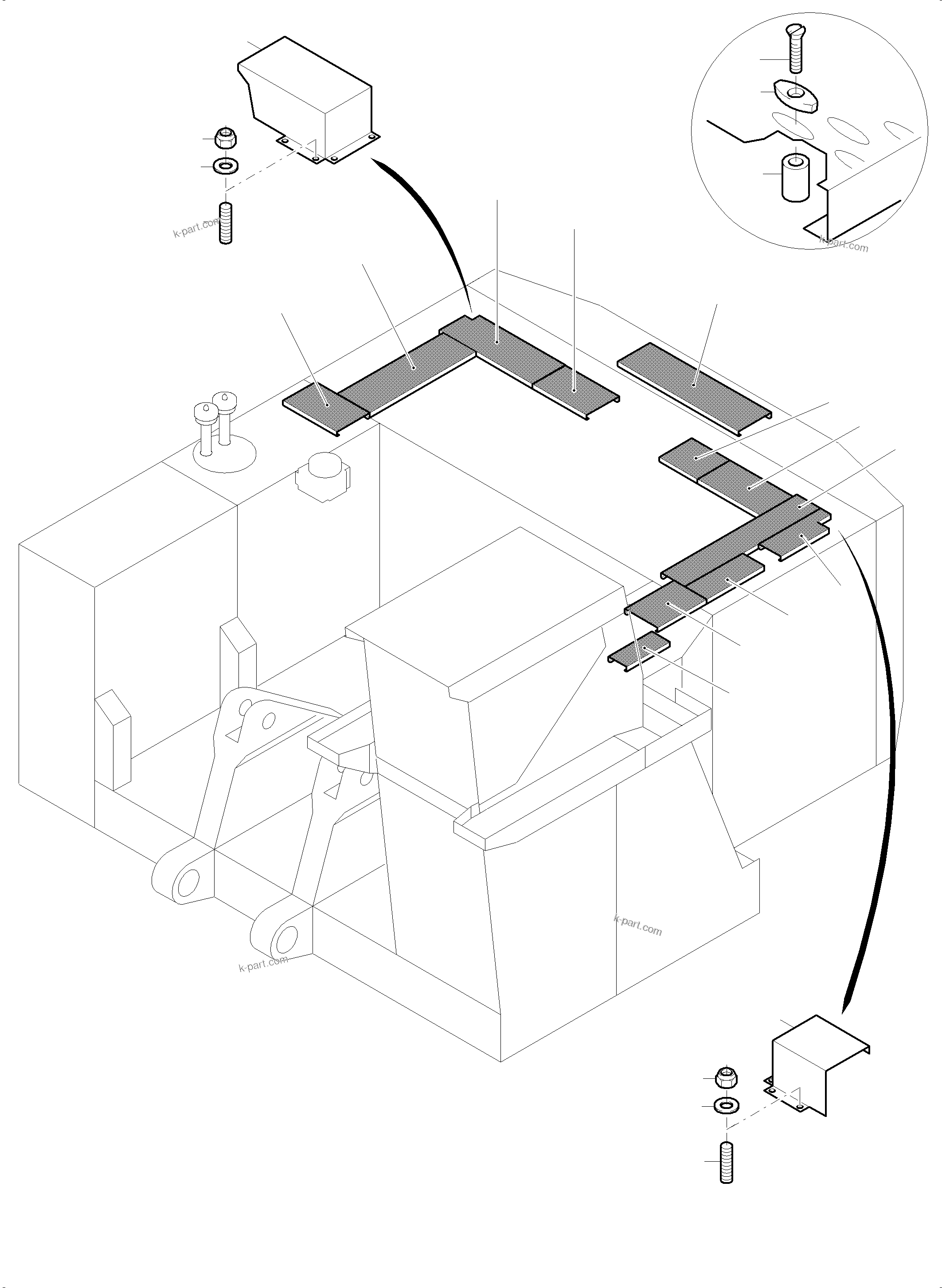 Komatsu parts book diagram for PC4000-6 S/N 08195: RAILS AND PLATFORMS