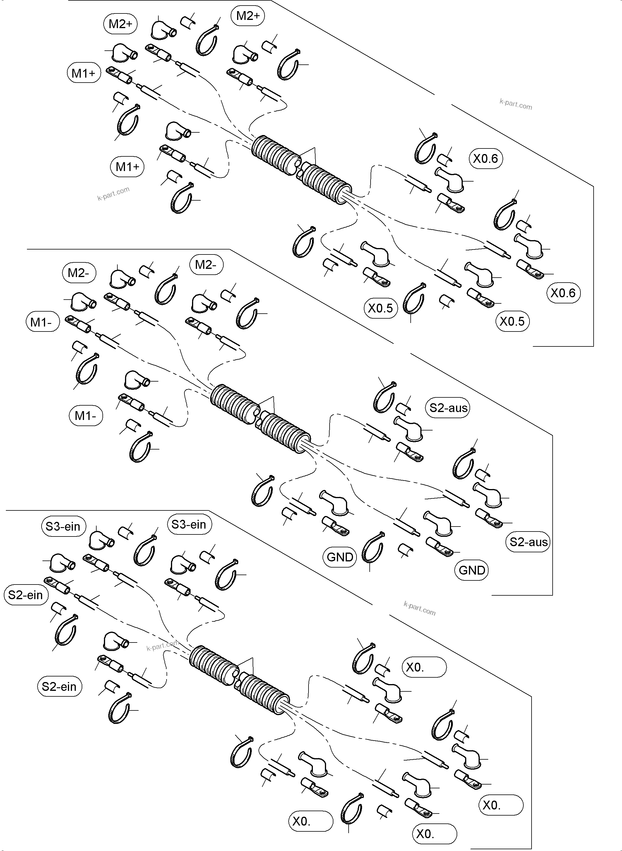 Komatsu parts book diagram for PC4000-6 S/N 08195: BATTERIES WITH CABLES