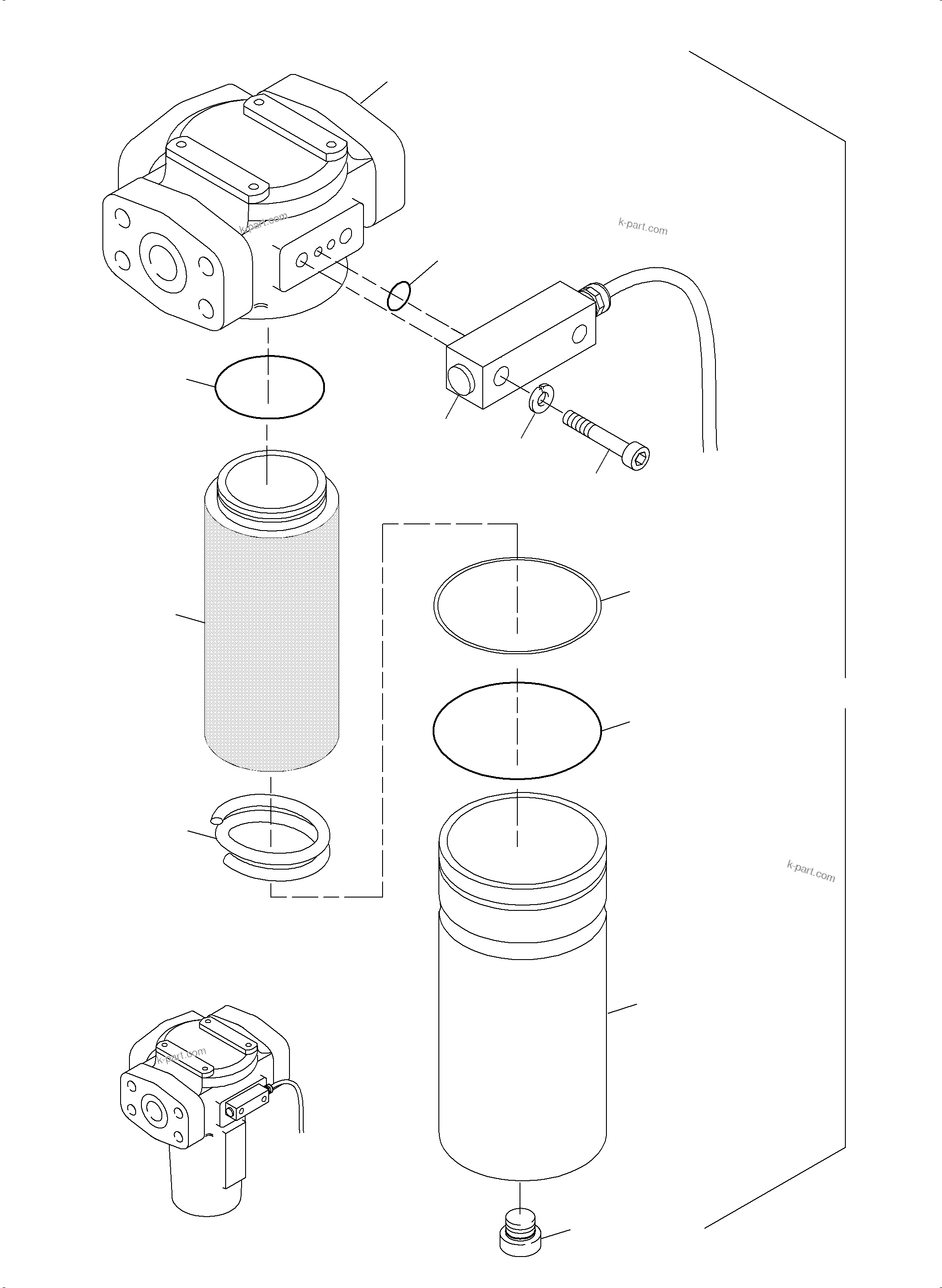 Komatsu parts book diagram for PC4000-6E S/N 08202: H.P. FILTER