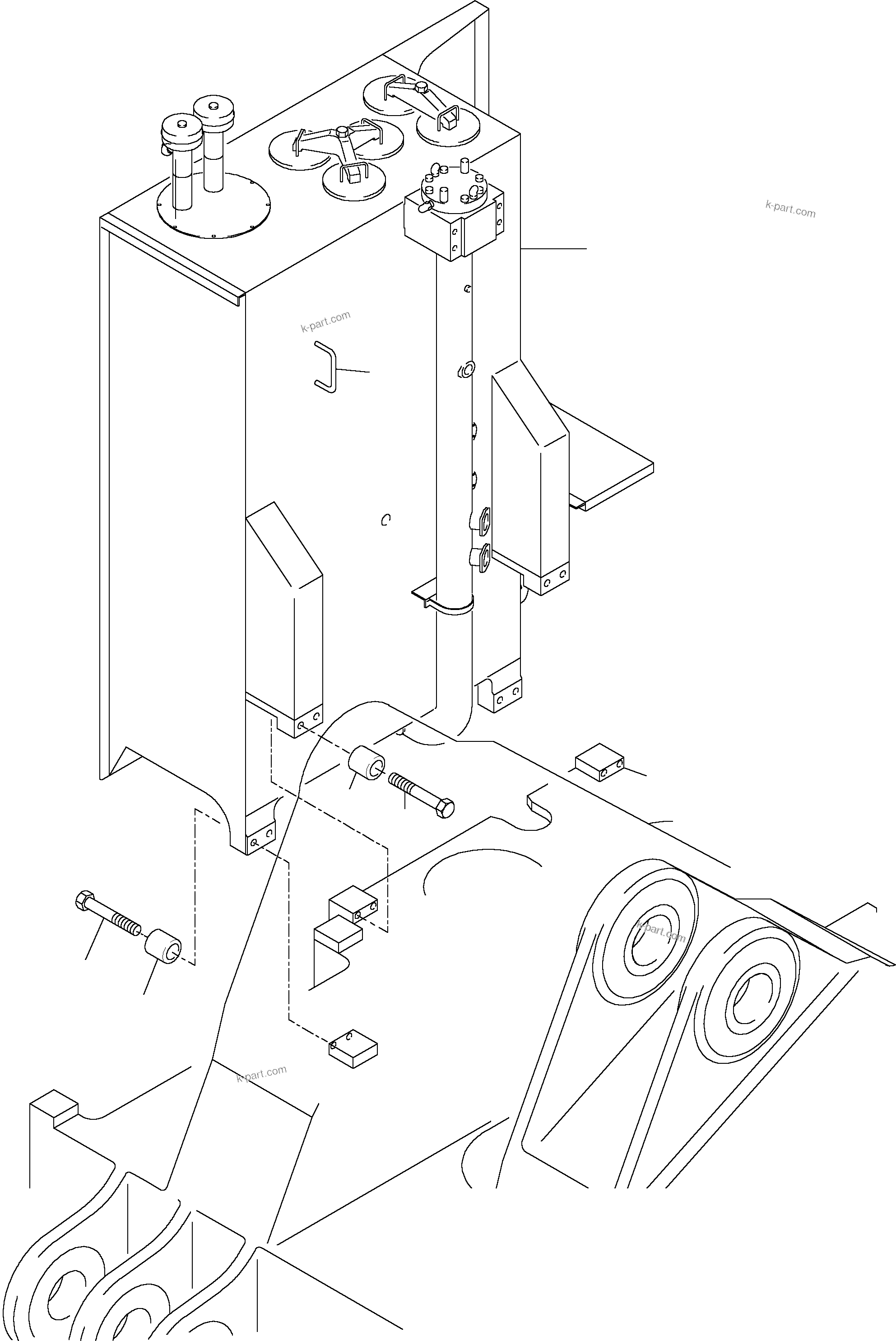 Komatsu parts book diagram for PC4000-6E S/N 08202: MAIN OIL TANK, MOUNTING