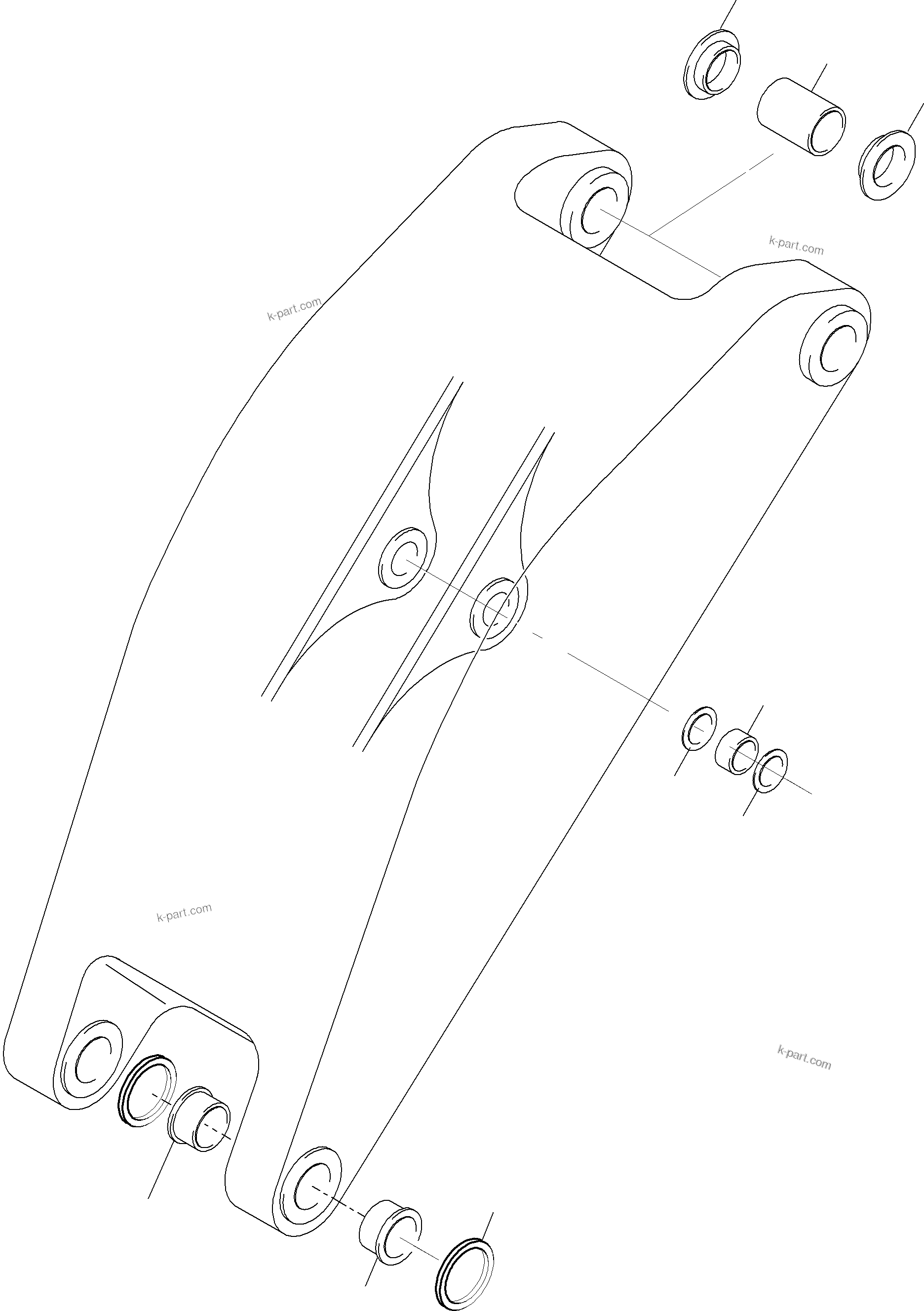 Komatsu parts book diagram for PC4000-6E S/N 08202: BULLCLAM BUCKET STICK 4,9 M
