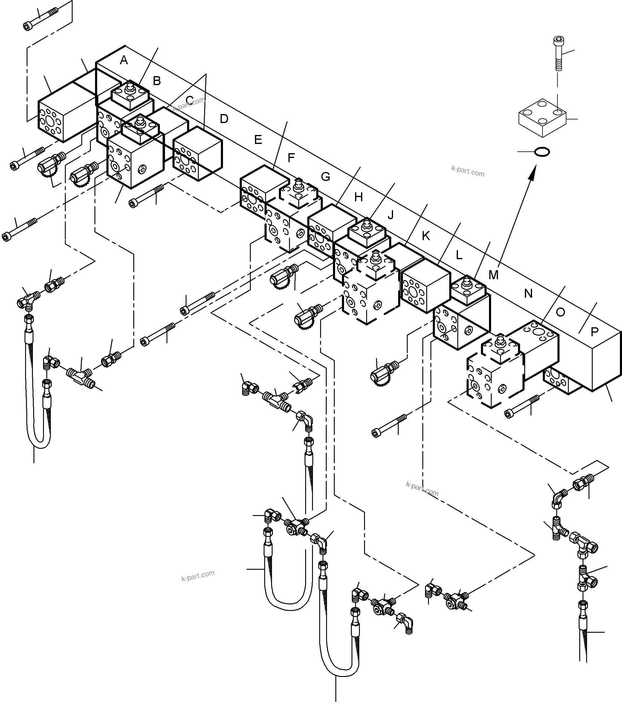 Komatsu parts book diagram for PC4000-6E S/N 08202: MAINFOLD