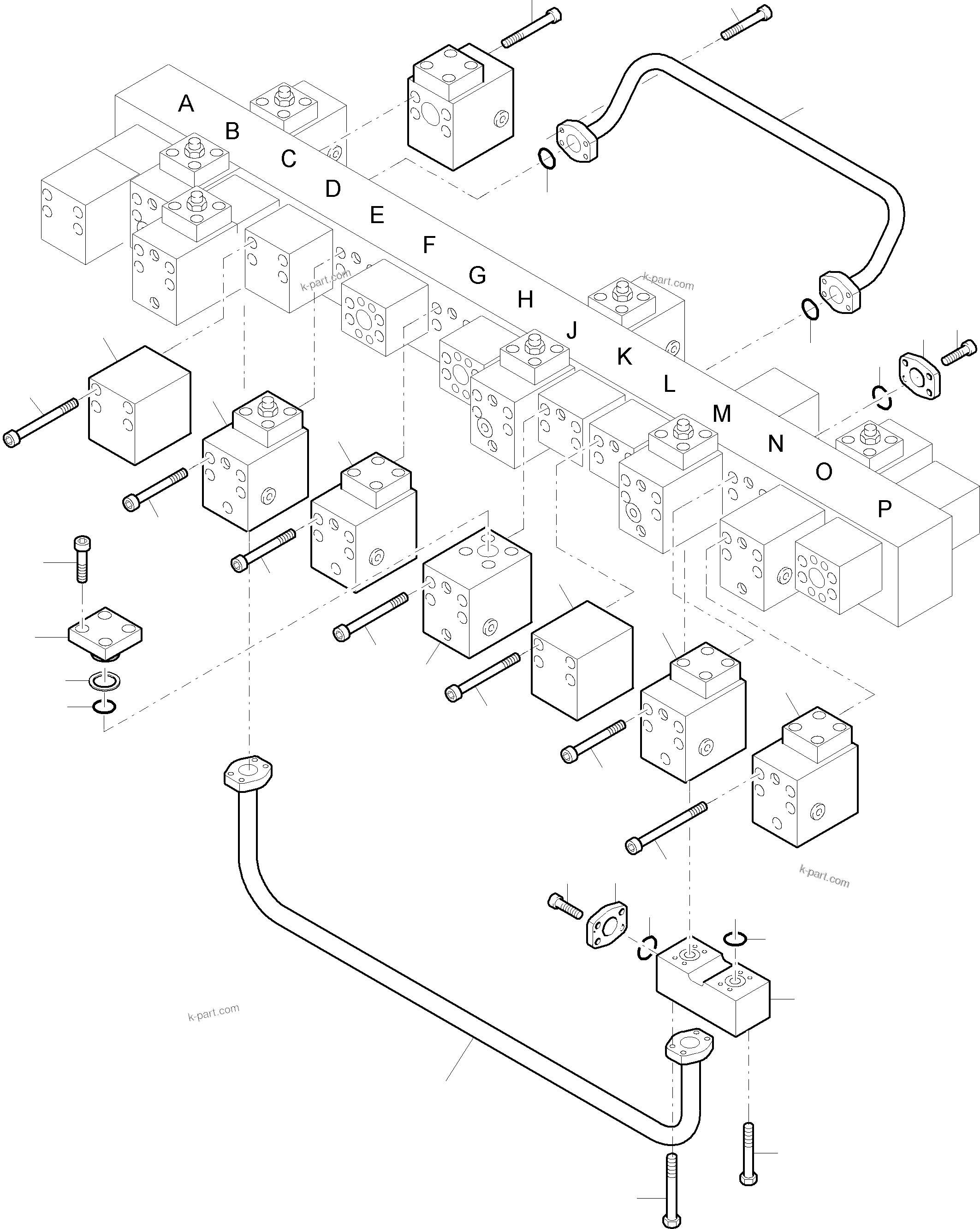 Komatsu parts book diagram for PC4000-6E S/N 08202: MAINFOLD-VALVE-PIPING (BBE)