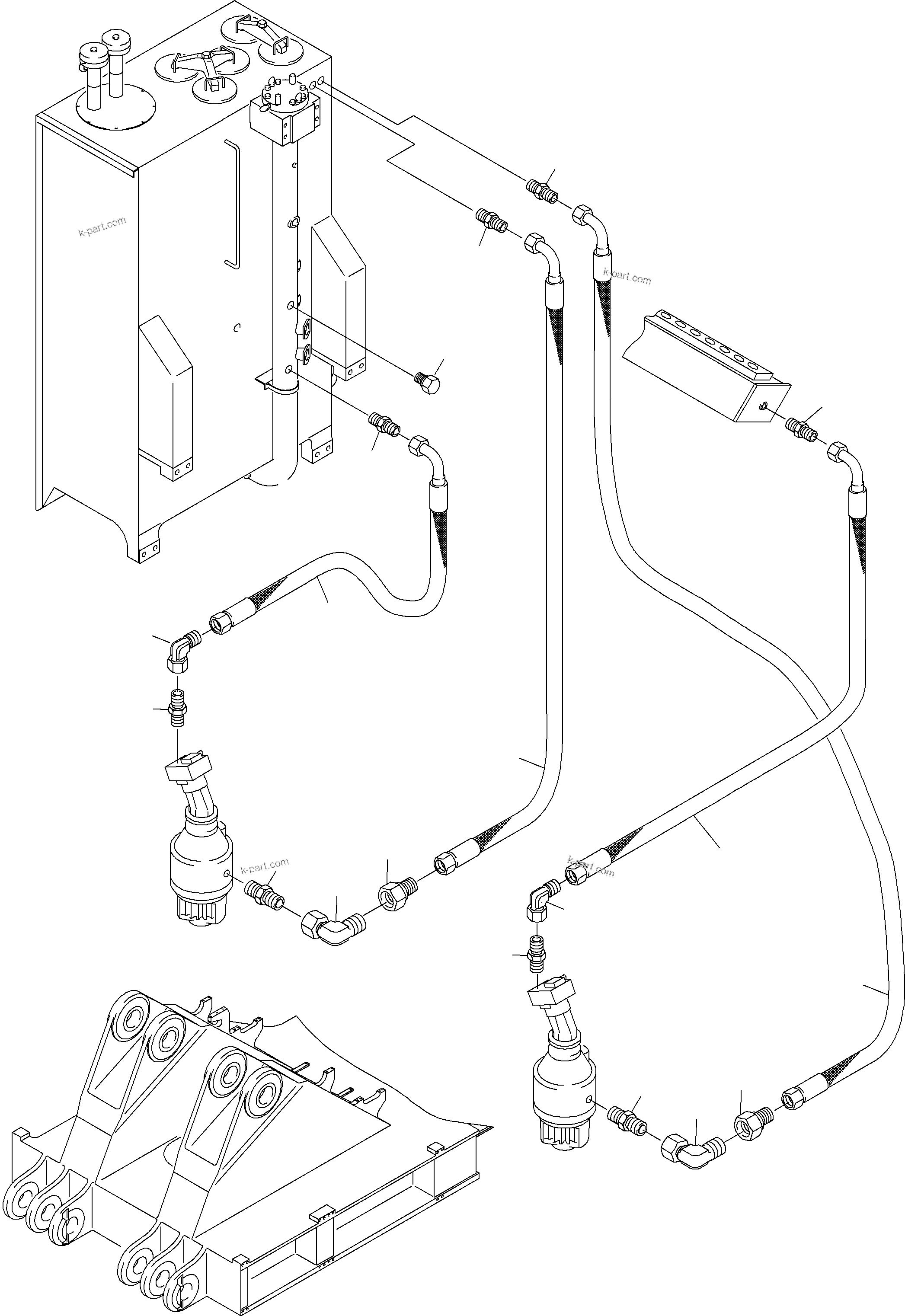 Komatsu parts book diagram for PC4000-6E S/N 08202: LINES SLEW GEAR
