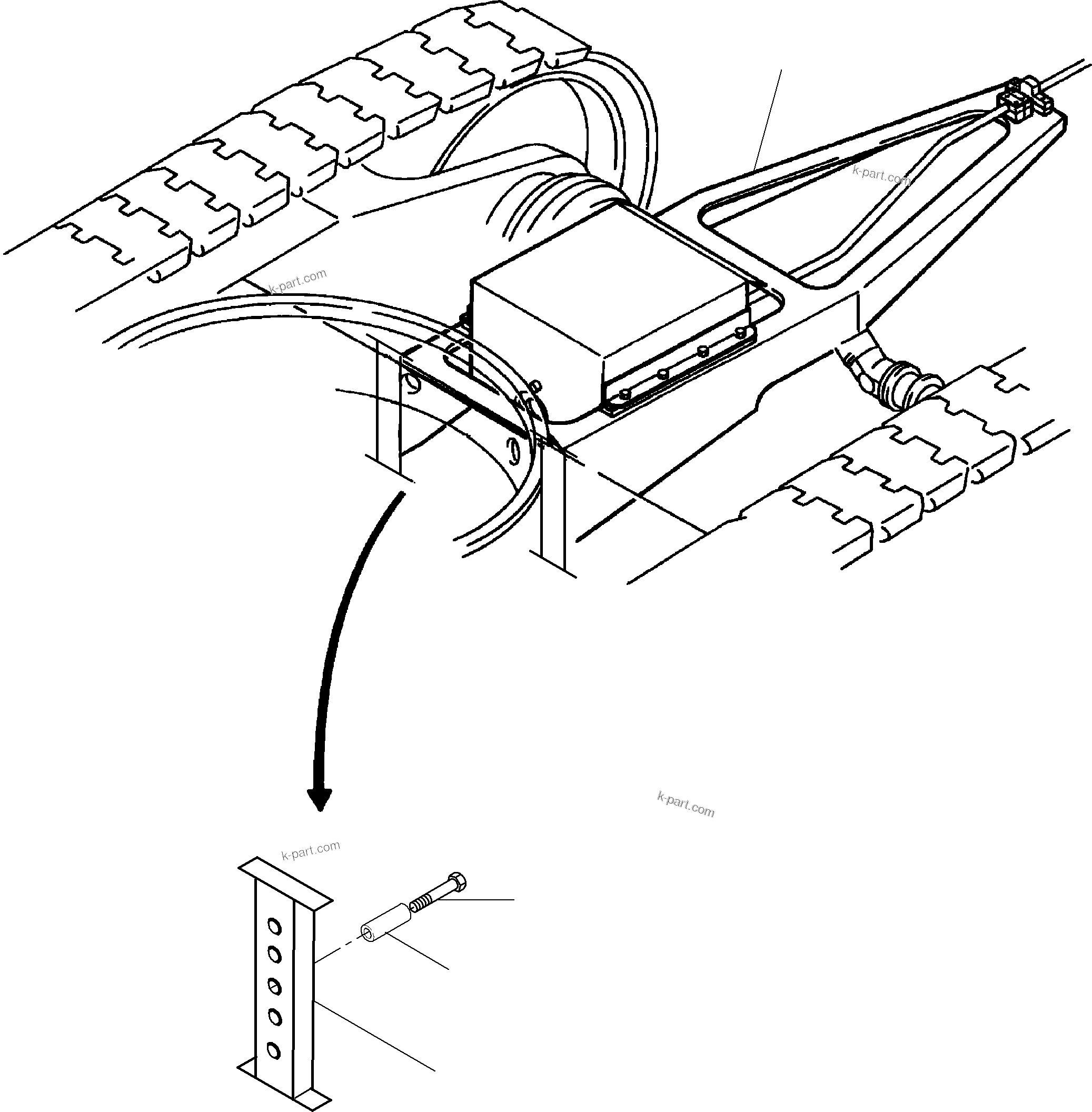 Komatsu parts book diagram for PC4000-6E S/N 08202: CABLE DUCT MOUNTING