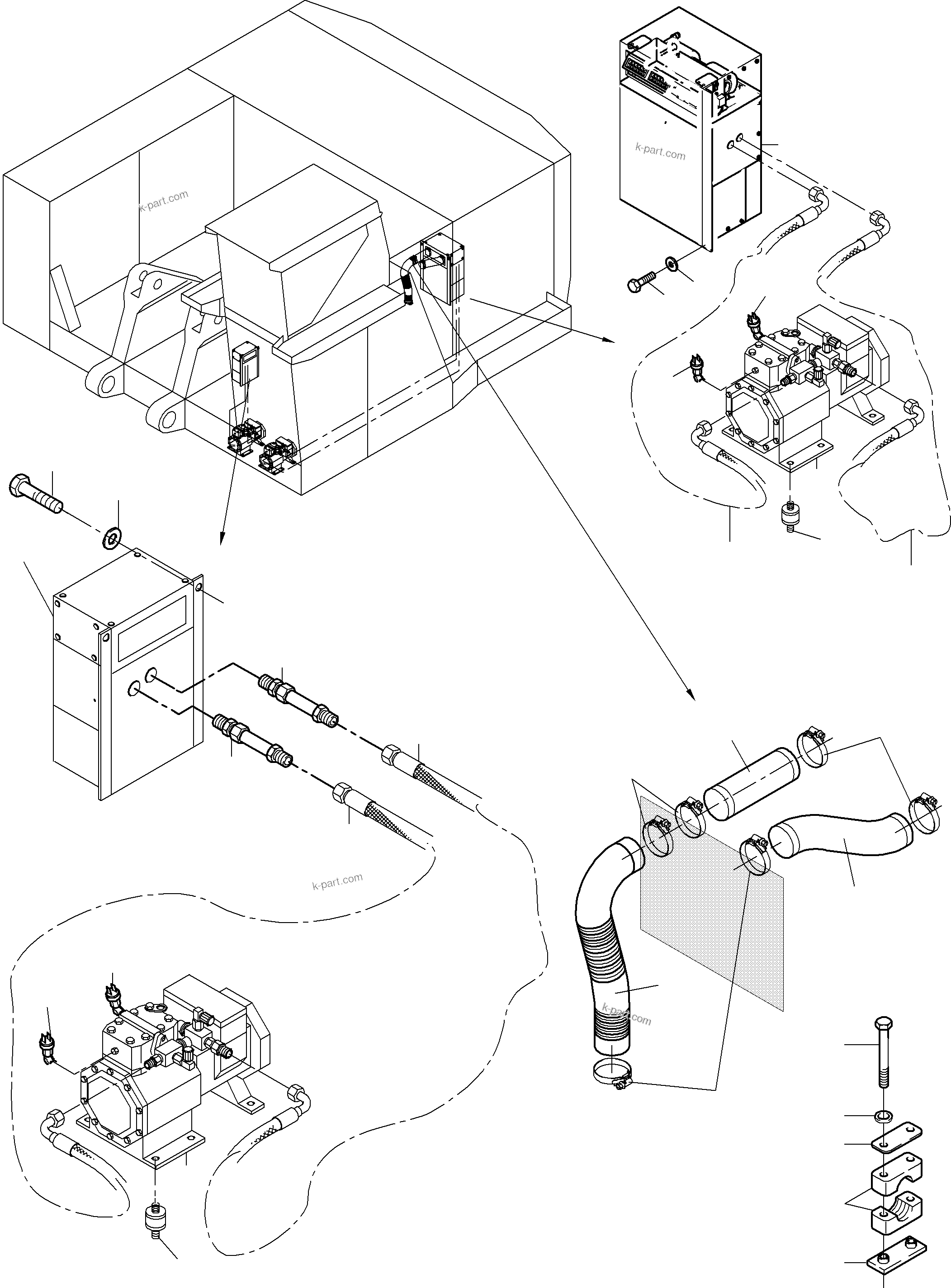 Komatsu parts book diagram for PC4000-6E S/N 08202: AIR CONDITION ARR. - CAB SUPPORT AND MS-SWITCH CABINET