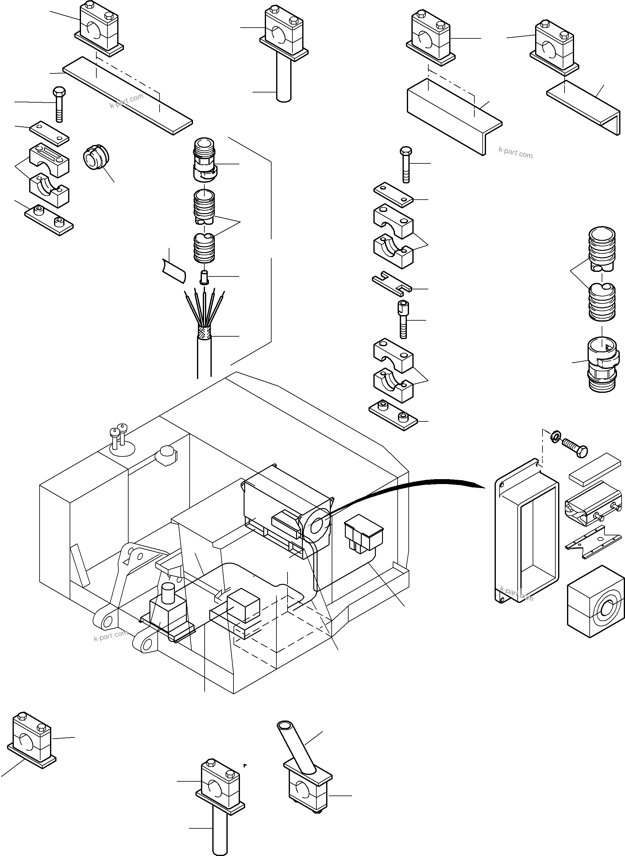 Komatsu parts book diagram for PC4000-6E S/N 08202: CABLES - ELECTRIC MOTOR