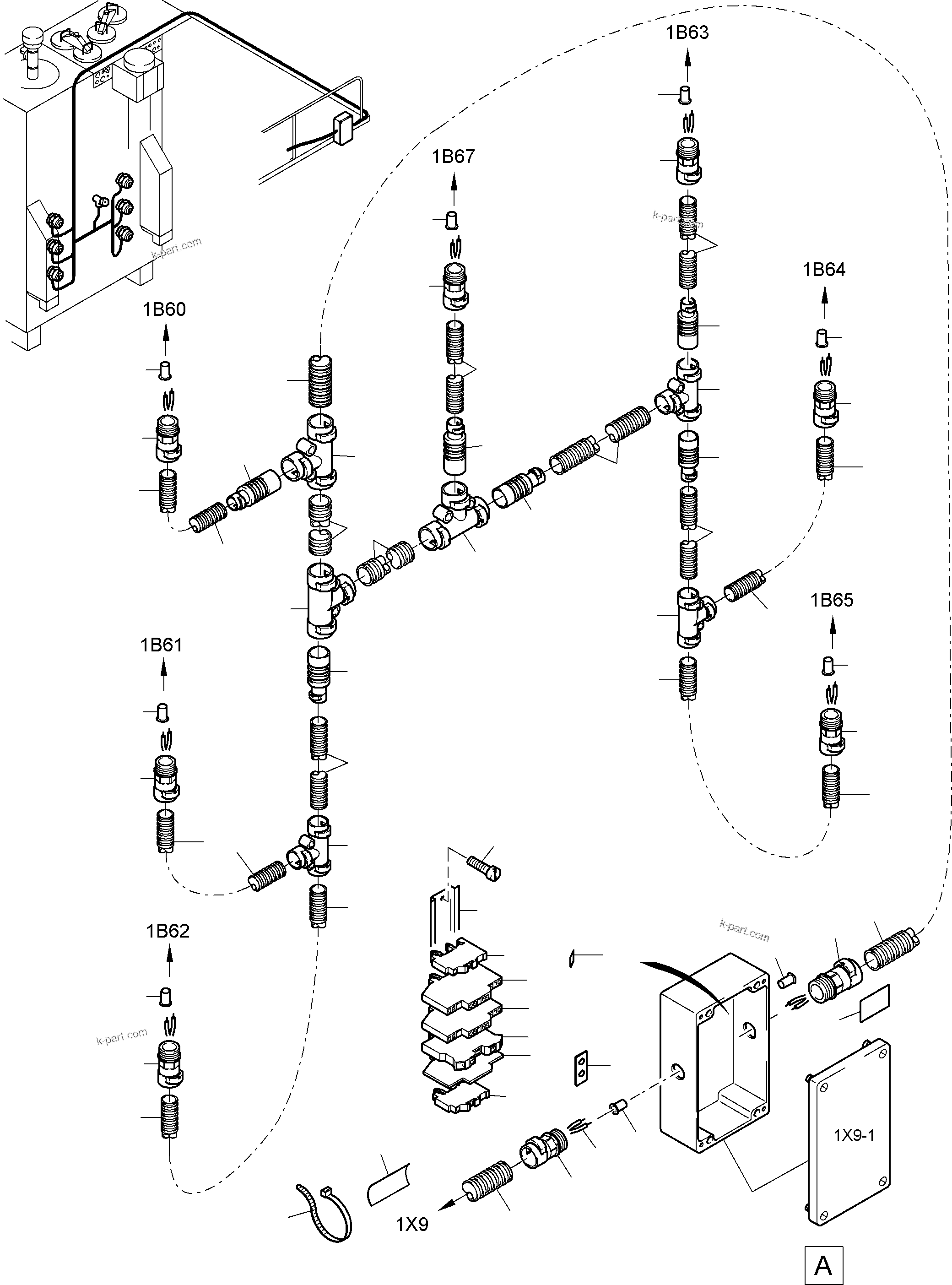 Komatsu parts book diagram for PC4000-6E S/N 08202: CABLES-TEMPERATURE CONDITIONING