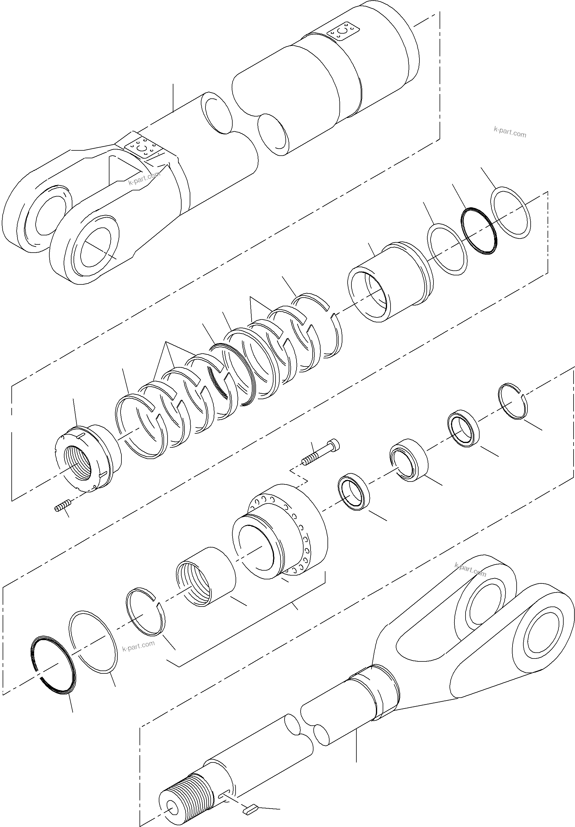 Komatsu parts book diagram for PC4000-6E S/N 08202: STICK CYLINDER