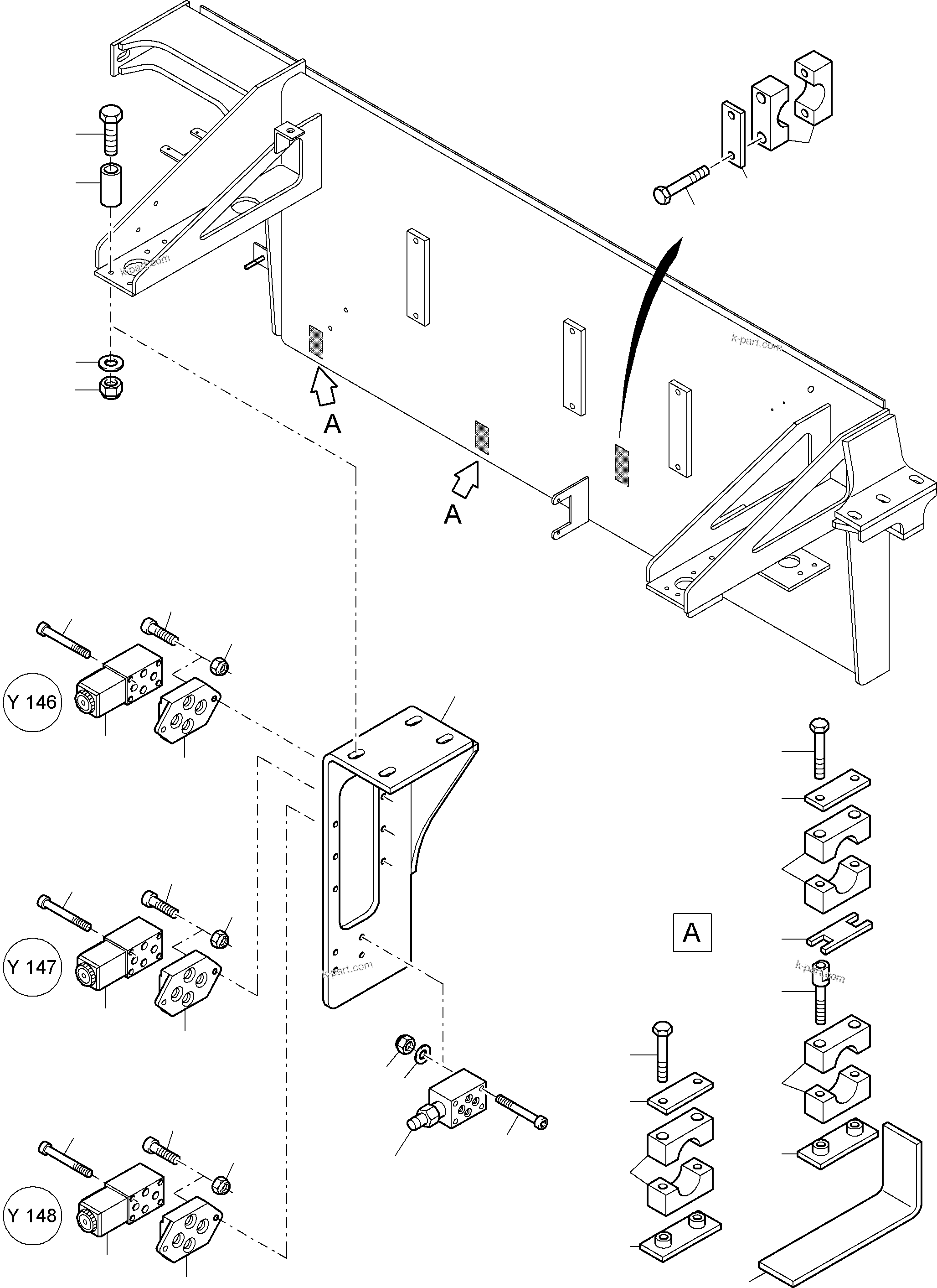 Komatsu parts book diagram for PC4000-6E S/N 08202: CONTROL- AND FILTER PLATE