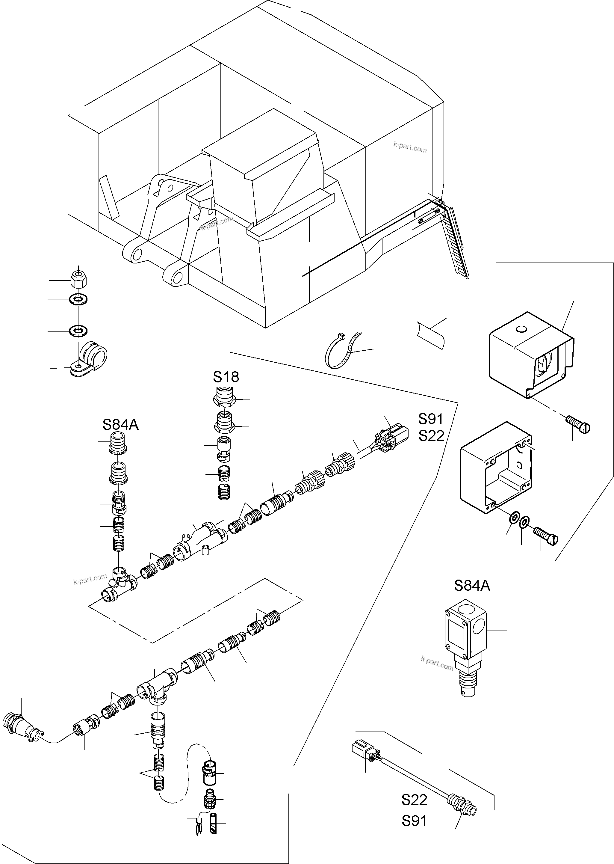 Komatsu parts book diagram for PC4000-6E S/N 08202: ELECTRIC PARTS - LADDER