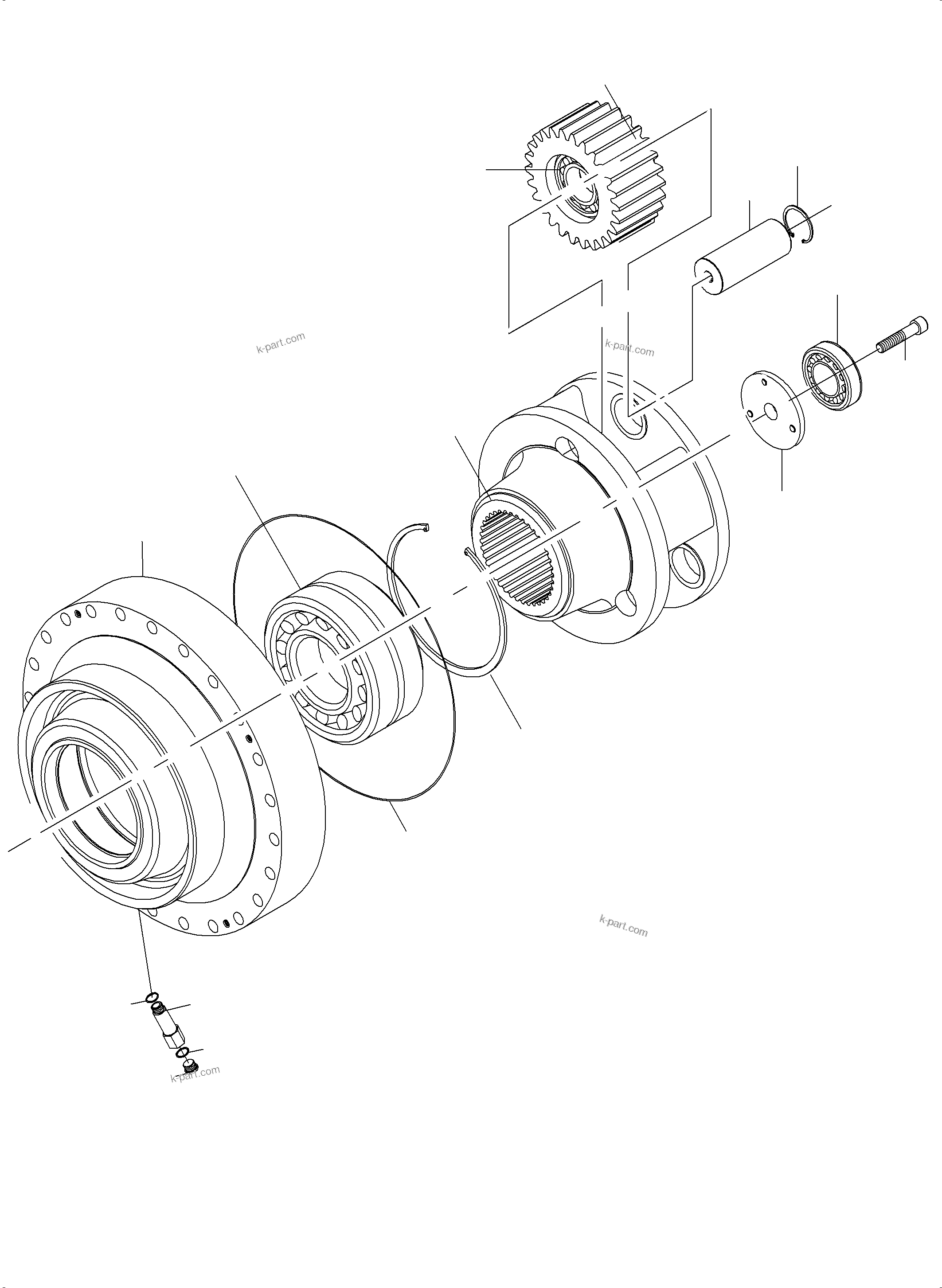 Komatsu parts book diagram for PC4000-6E S/N 08202: SLEW GEAR