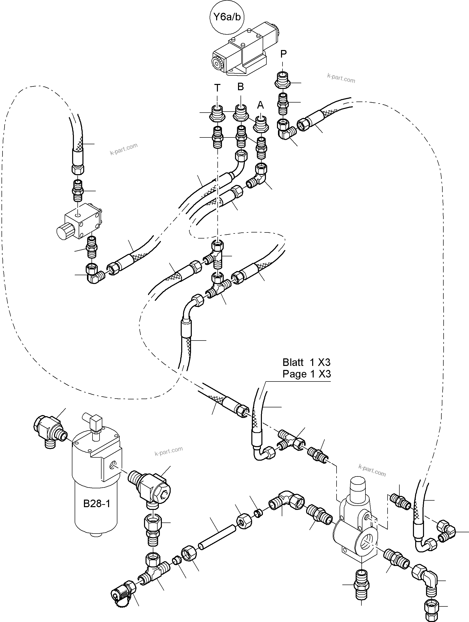 Komatsu parts book diagram for PC4000-6E S/N 08202: CONTROL- AND FILTER PLATE PIPING