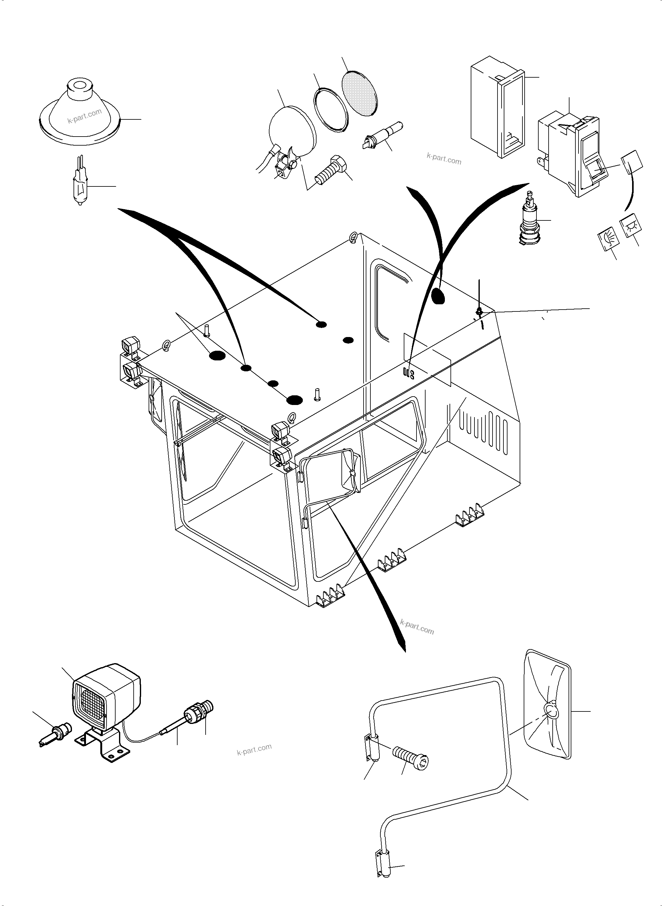 Komatsu parts book diagram for PC4000-6E S/N 08202: OPERATOR'S CAB