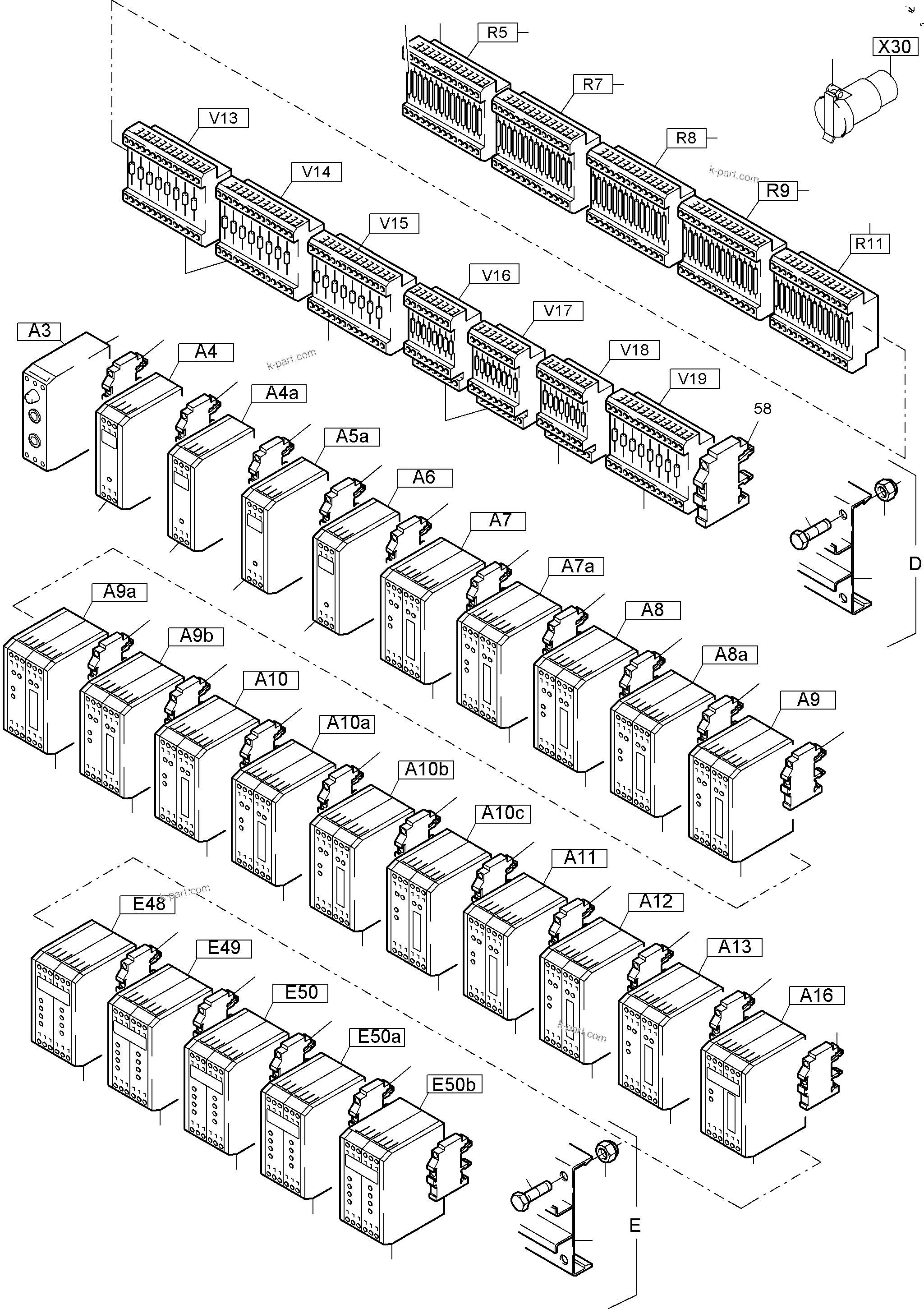 Komatsu parts book diagram for PC4000-6E S/N 08202: SWITCH FRAMING X2