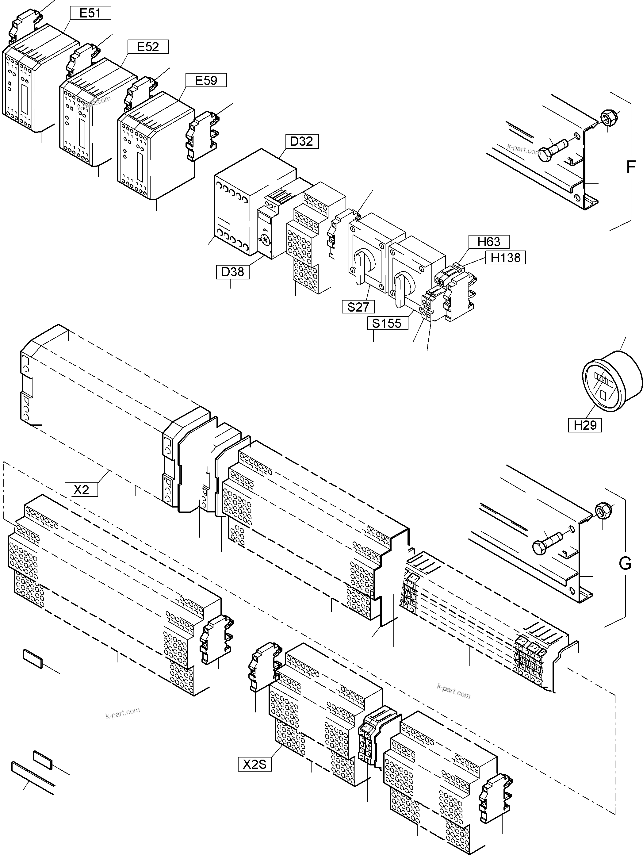 Komatsu parts book diagram for PC4000-6E S/N 08202: SWITCH FRAMING X2