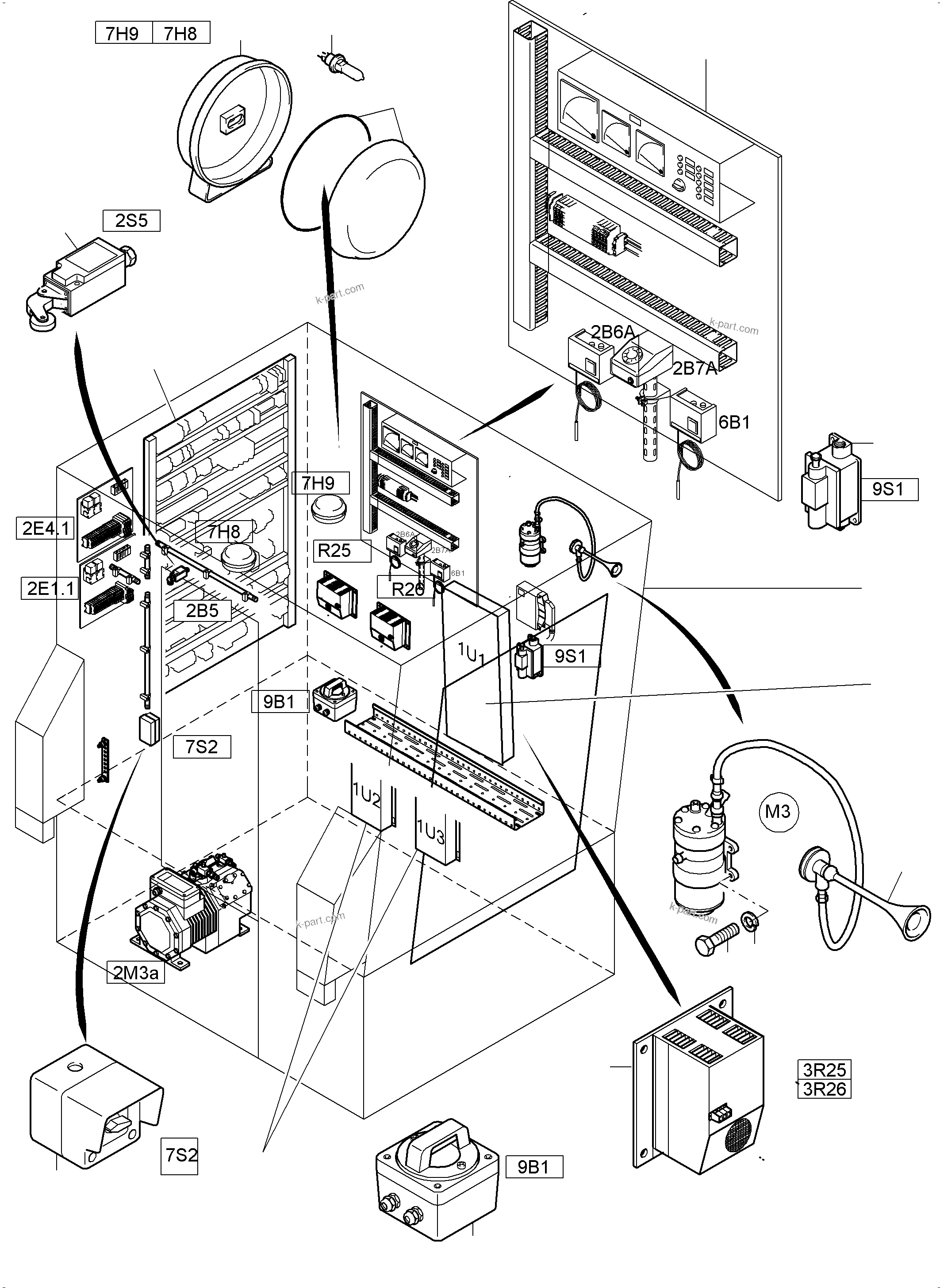 Komatsu parts book diagram for PC4000-6E S/N 08202: ELECTIC - CAB SUPPORT