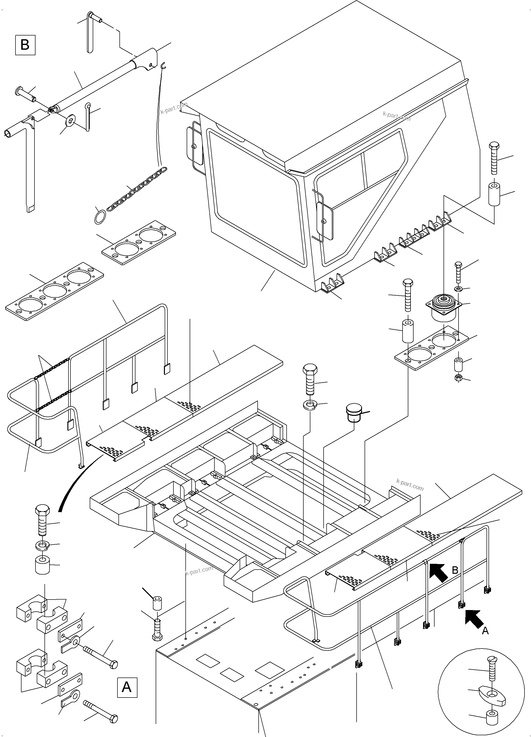 Komatsu parts book diagram for PC4000-6E S/N 08202: OPERATORґS CAB ARR.