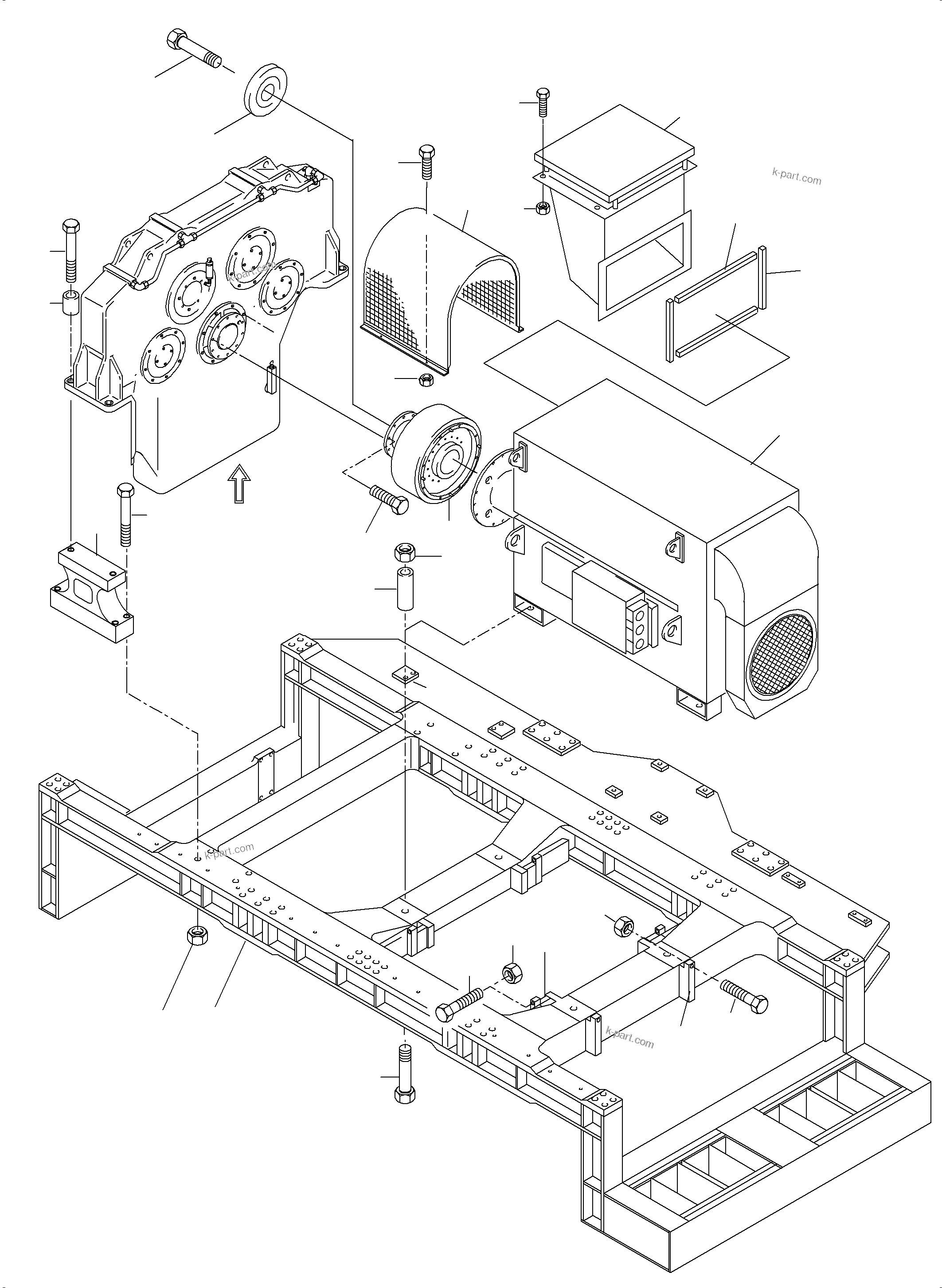 Komatsu parts book diagram for PC4000-6E S/N 08202: ELECTRIC MOTOR ARR.