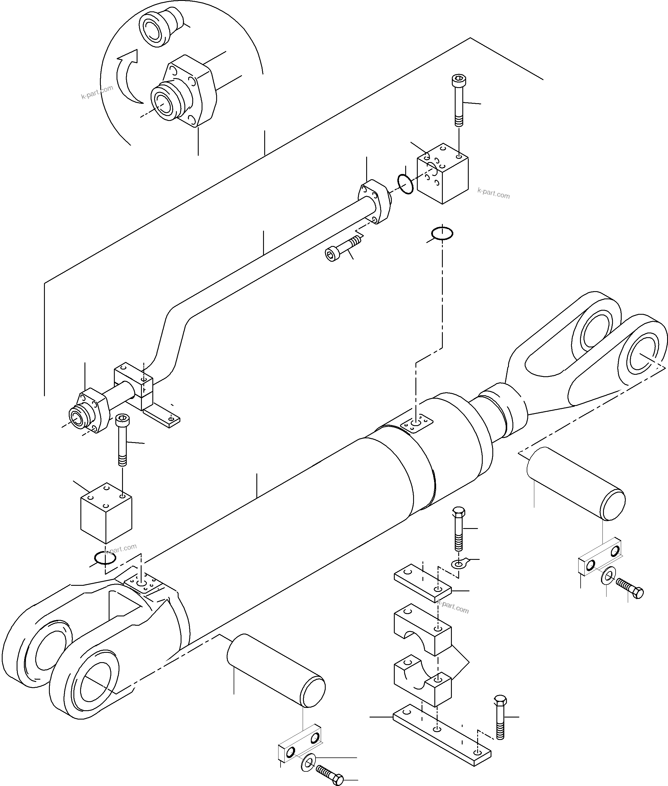 Komatsu parts book diagram for PC4000-6E S/N 08204: PIPING - STICK CYLINDER