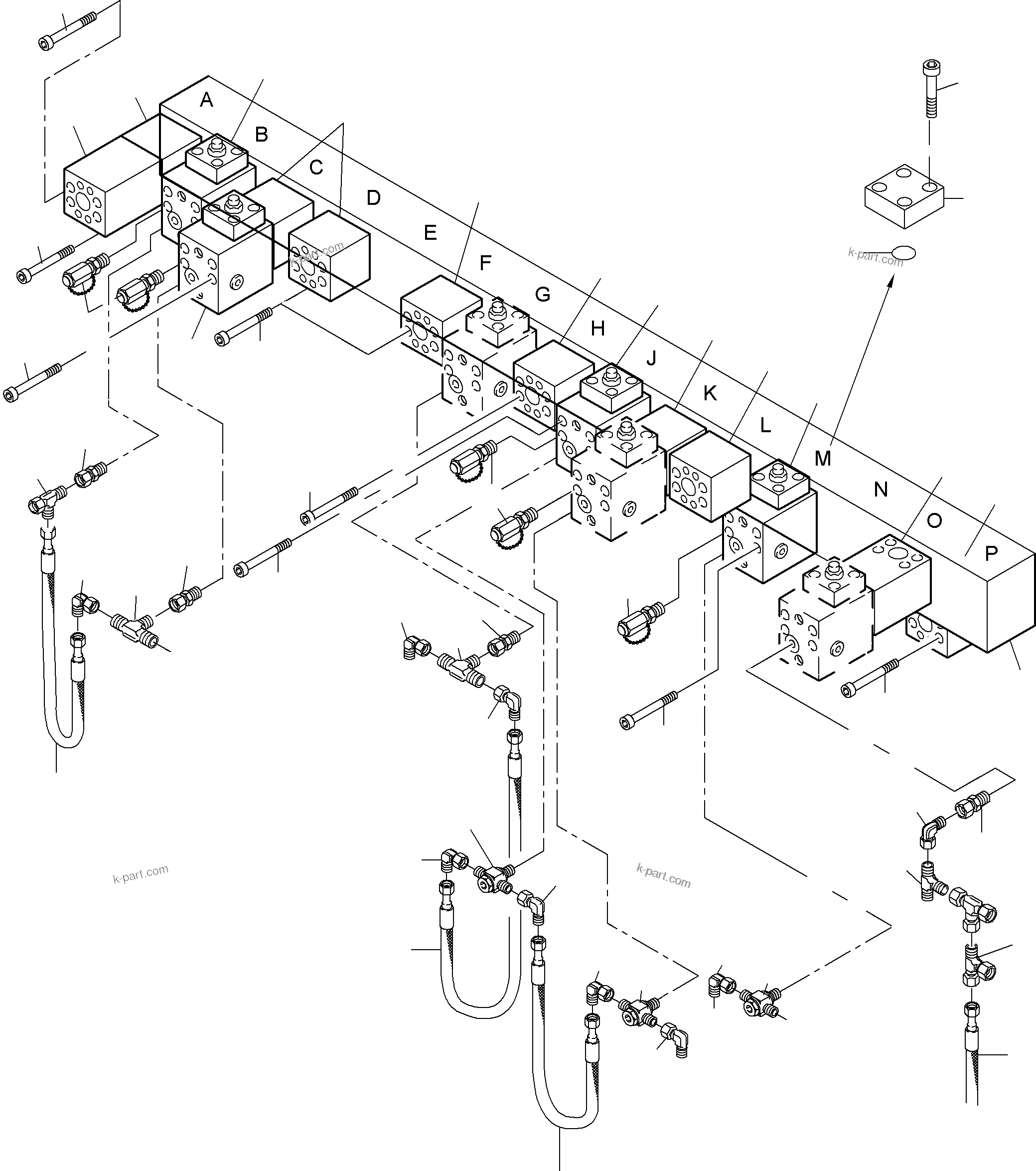 Komatsu parts book diagram for PC4000-6E S/N 08204: MAINFOLD
