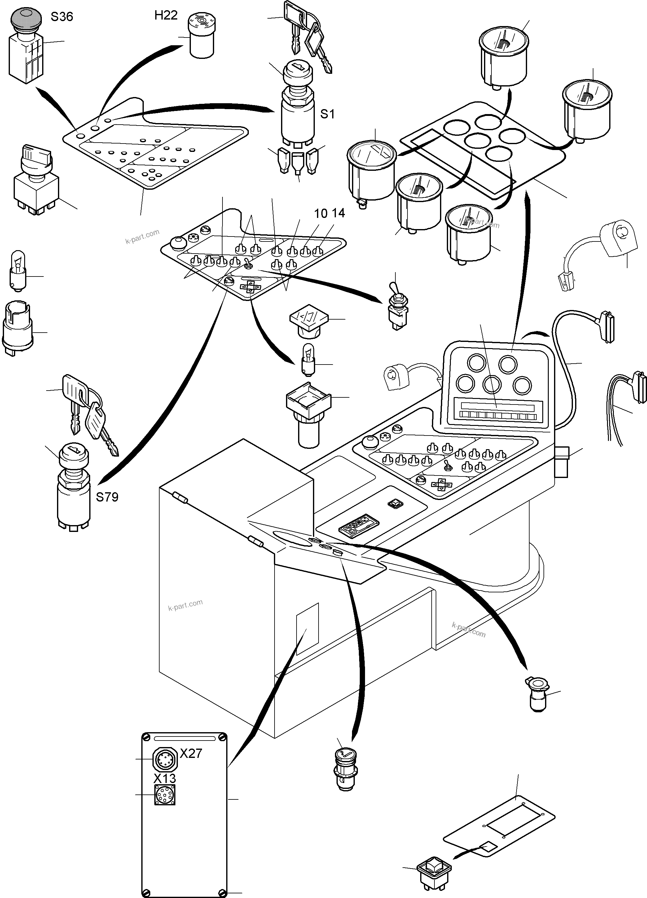 Komatsu parts book diagram for PC4000-6E S/N 08204: OPERATION PANEL