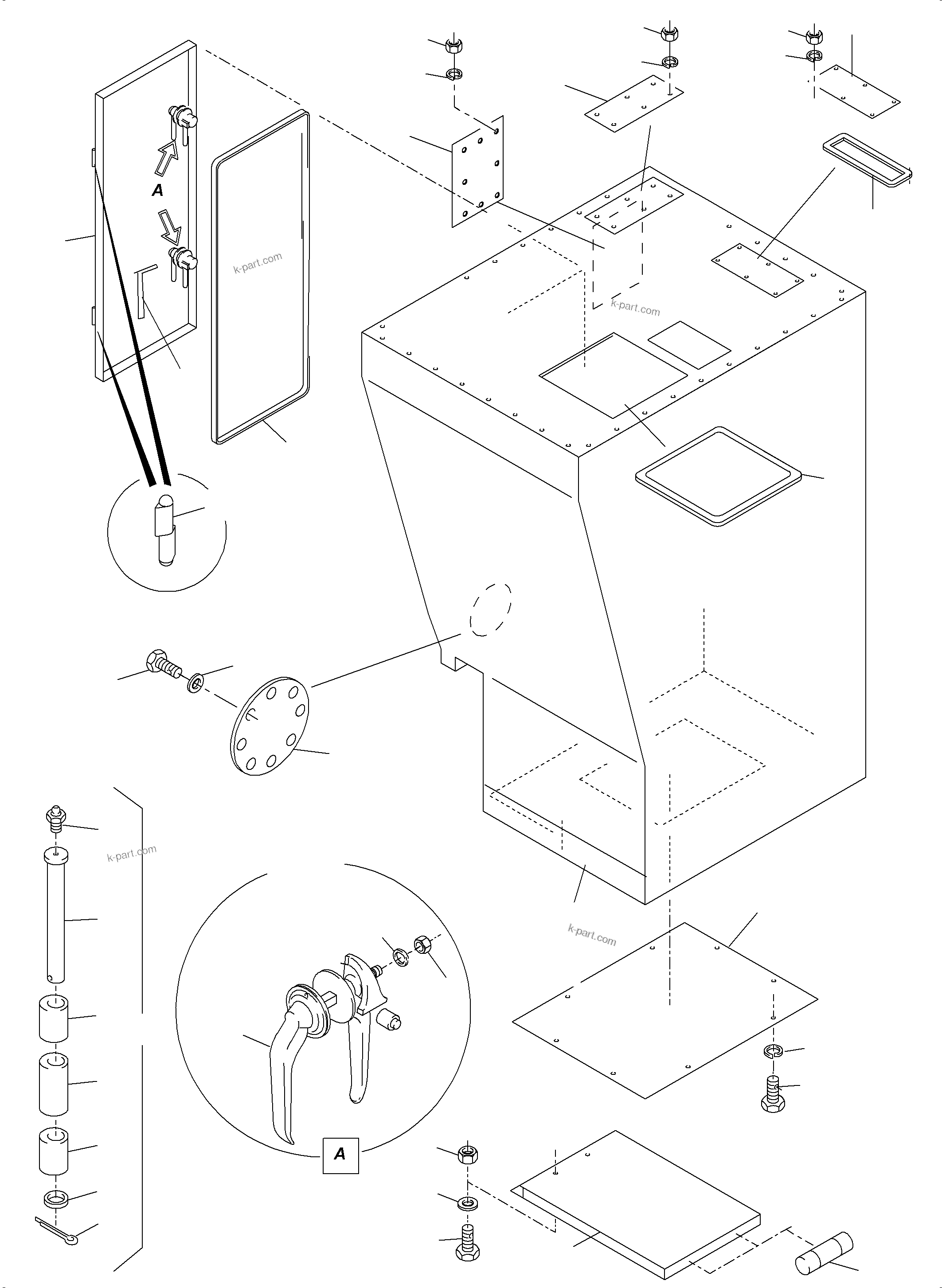 Komatsu parts book diagram for PC4000-6E S/N 08204: CAB SUPPORT